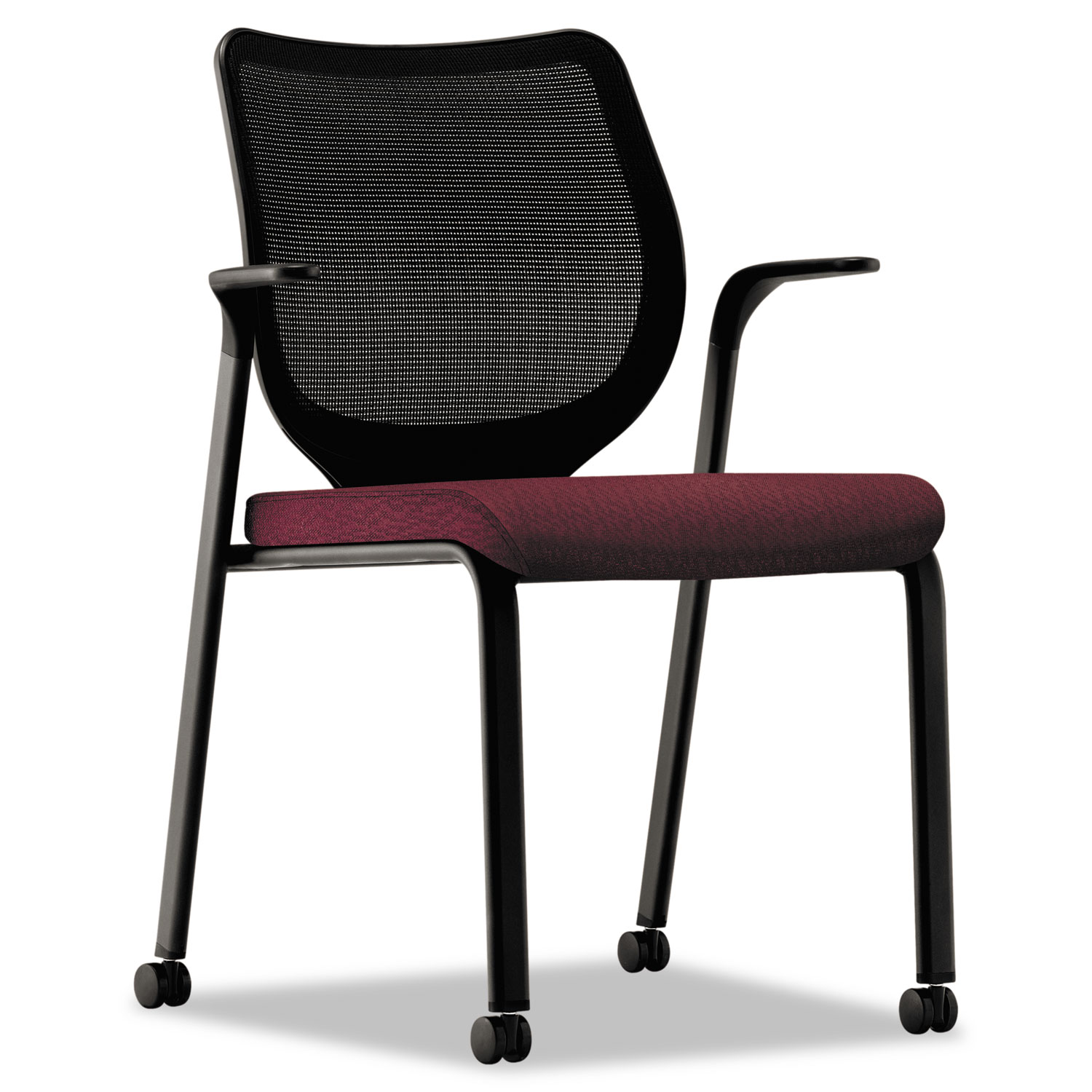 Nucleus Series Multipurpose Chair, Black ilira-stretch M4 Back, Wine Seat, Black