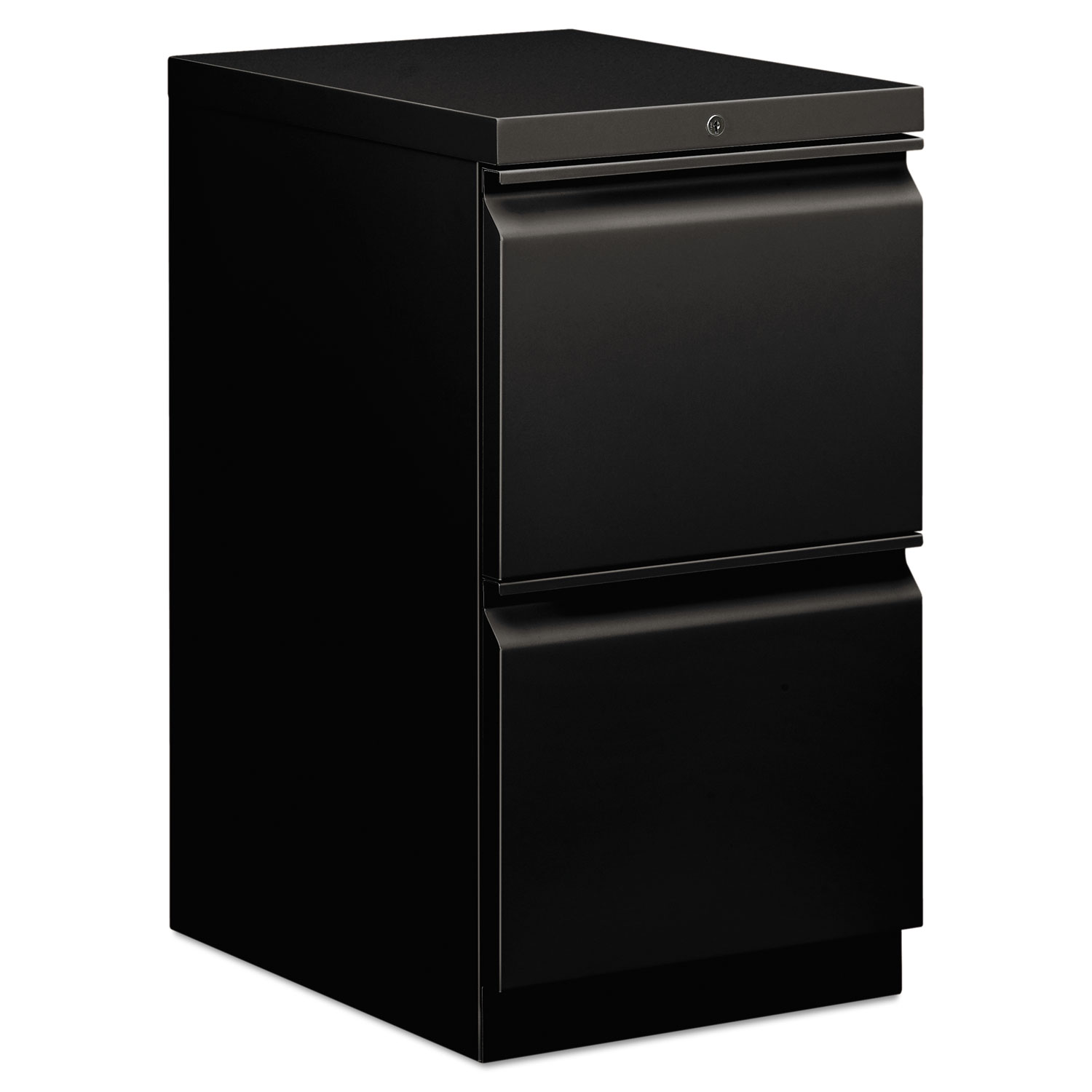 Efficiencies Mobile Pedestal File w/Two File Drawers, 19-7/8d, Black