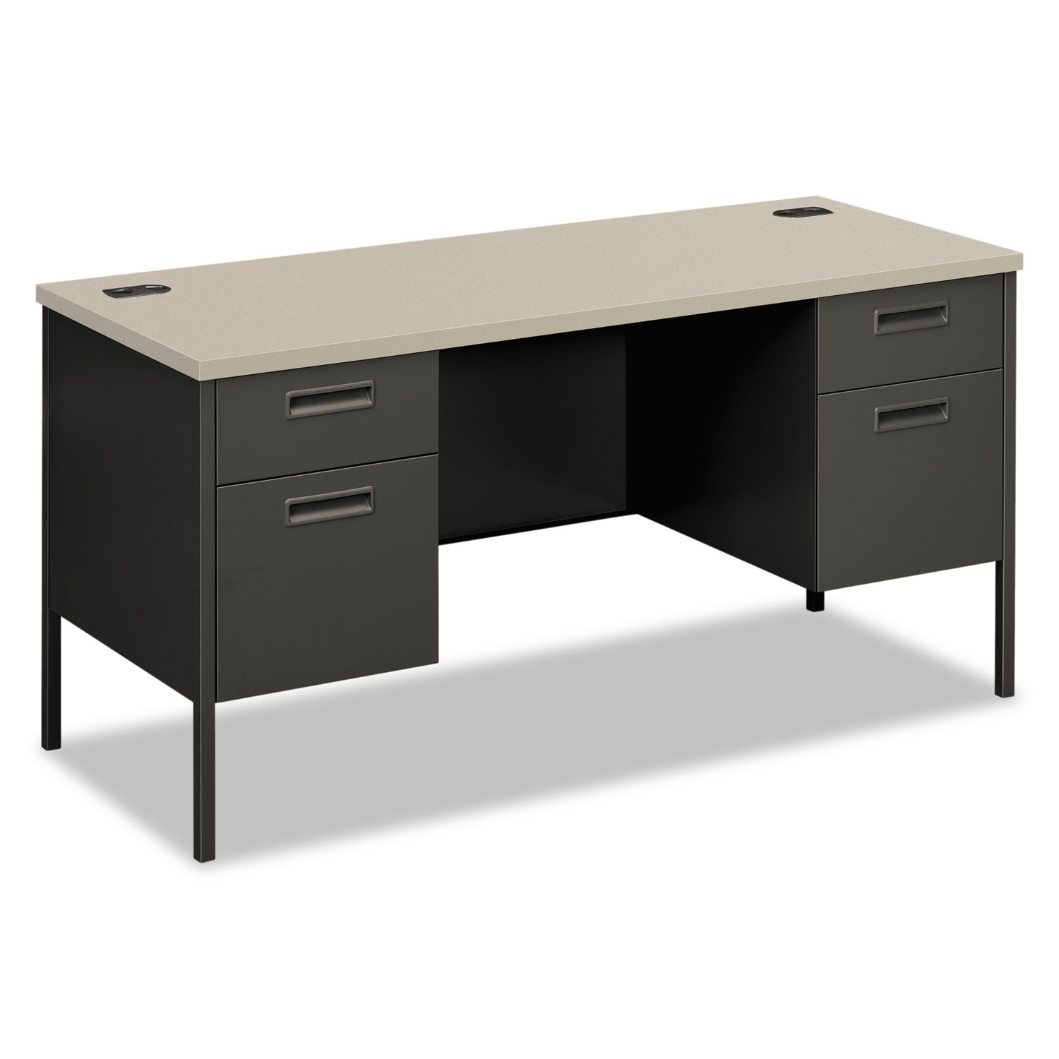 Metro Series Kneespace Credenza, 60w x 24d x 29 1/2h, Gray Patterned/Charcoal