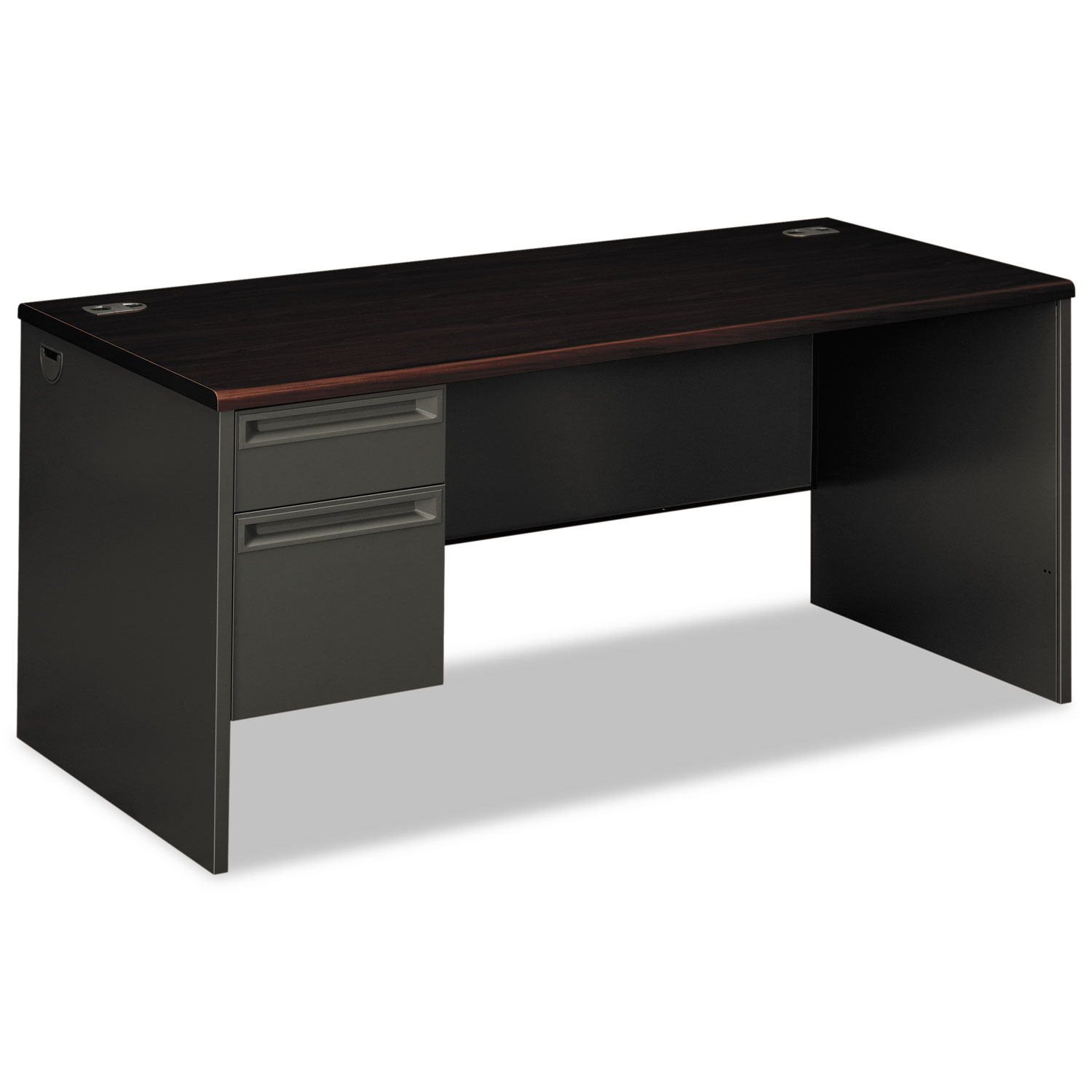  HON H38292L.N.S 38000 Series Left Pedestal Desk, 66w x 30d x 29.5h, Mahogany/Charcoal (HON38292LNS) 