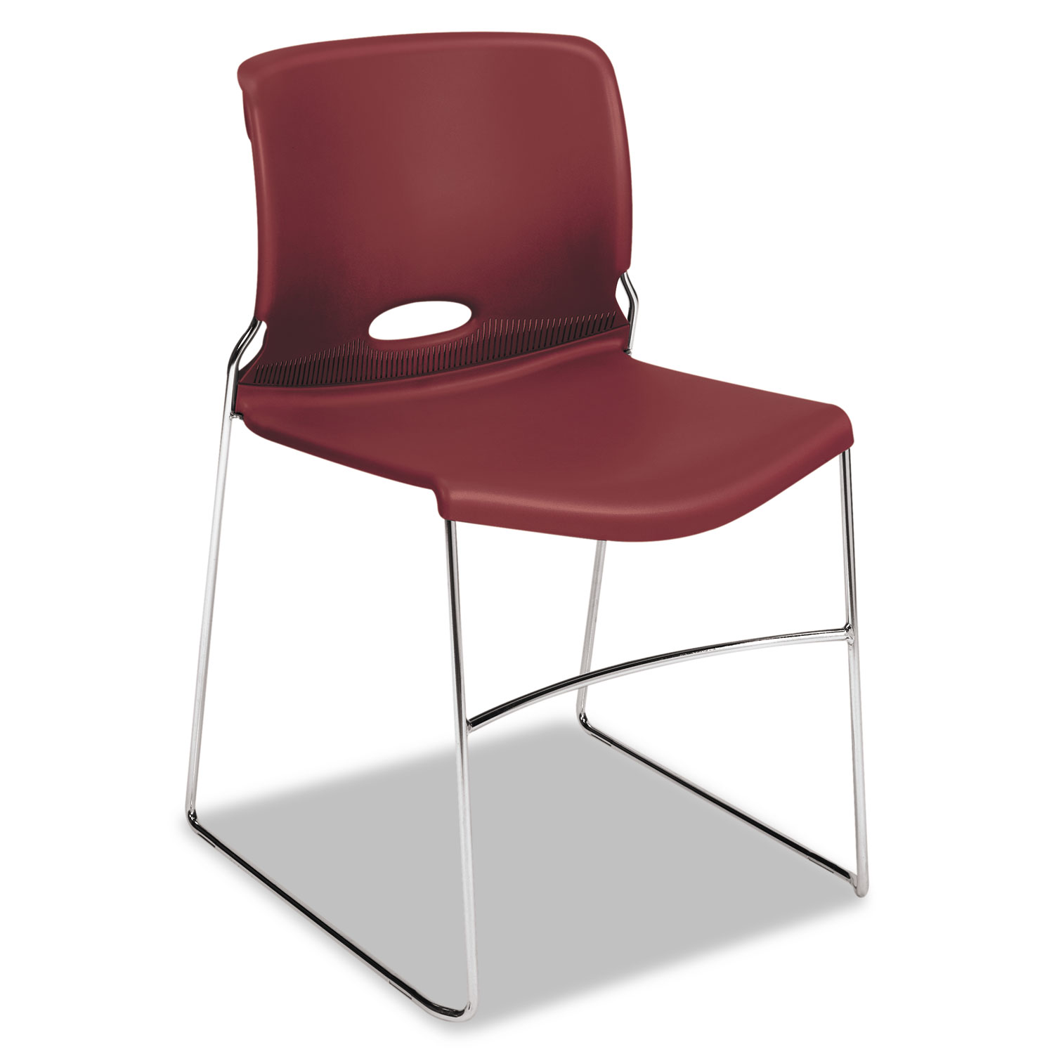  HON H4041.MB.Y Olson Stacker High Density Chair, Mulberry Seat/Mulberry Back, Chrome Base, 4/Carton (HON4041MB) 