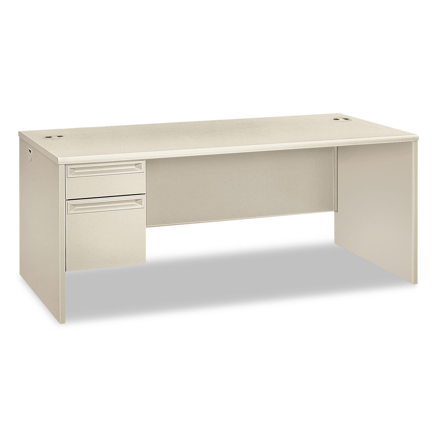 38000 Series Left Pedestal Desk, 72w x 36d x 29-1/2h, Light Gray