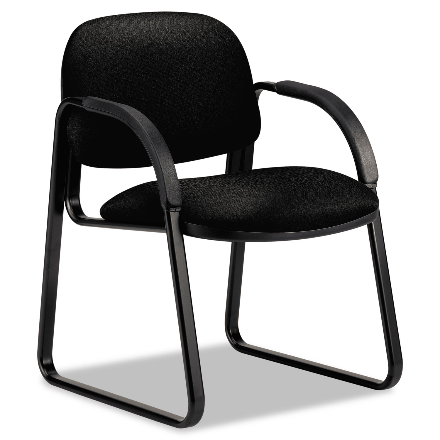 Sensible Seating Series Guest Arm Chair, Tectonic Fabric, Black