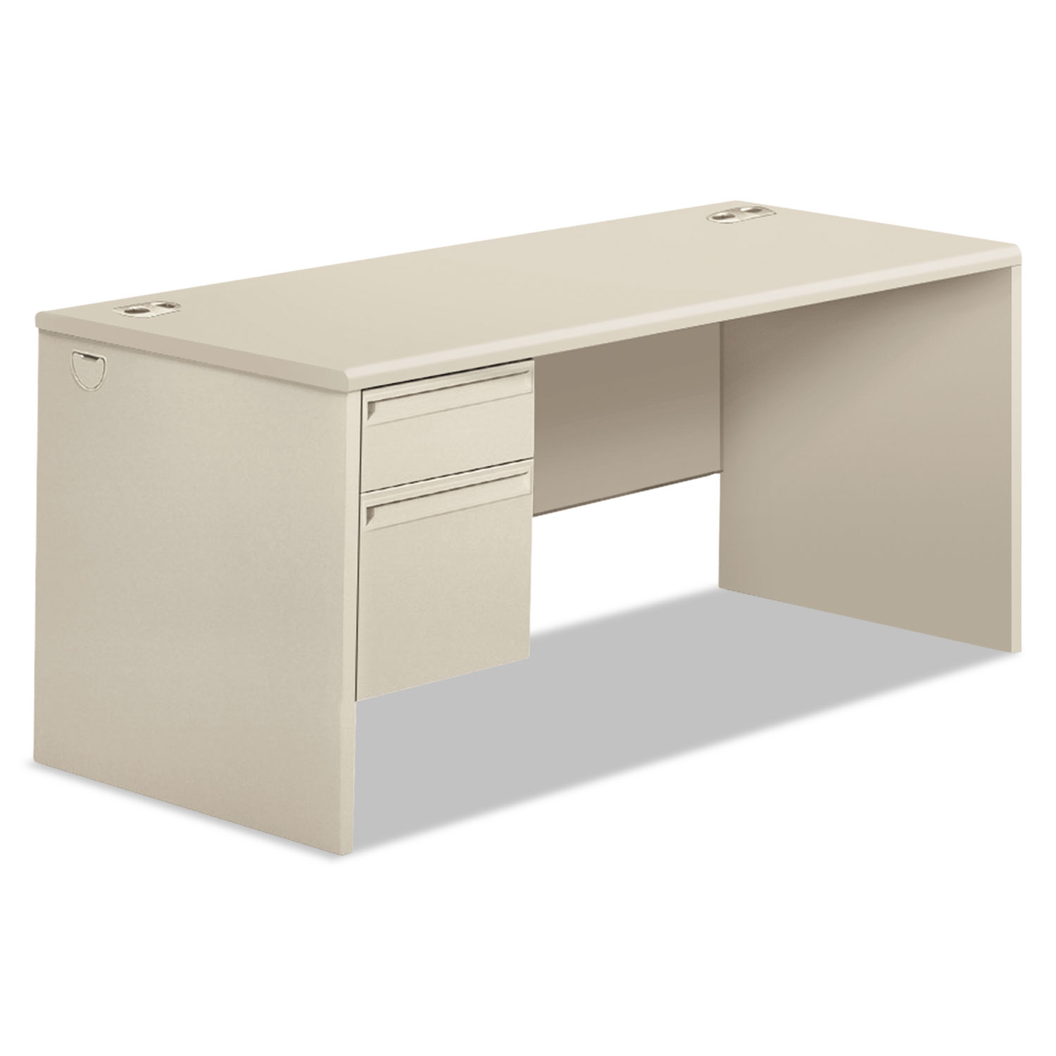 38000 Series Left Pedestal Desk, 66w x 30d x 29-1/2h, Light Gray