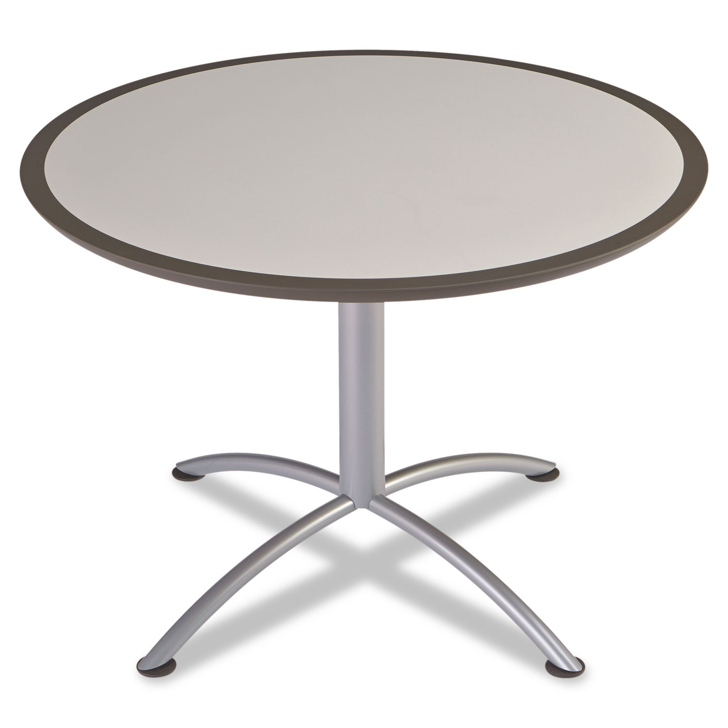 iLand Table, Dura Edge, Round Seated Style, 42 dia x 29h, Gray/Silver