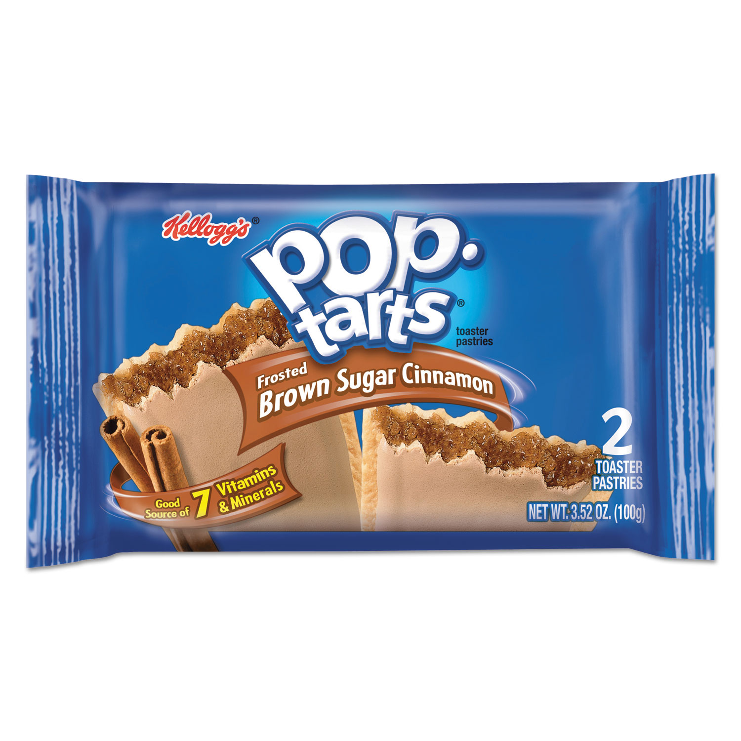  Kellogg's KEL31132 Pop Tarts, Frosted Brown Sugar Cinnamon, 3.52 oz, 2/Pack, 6 Packs/Box (KEB31131) 