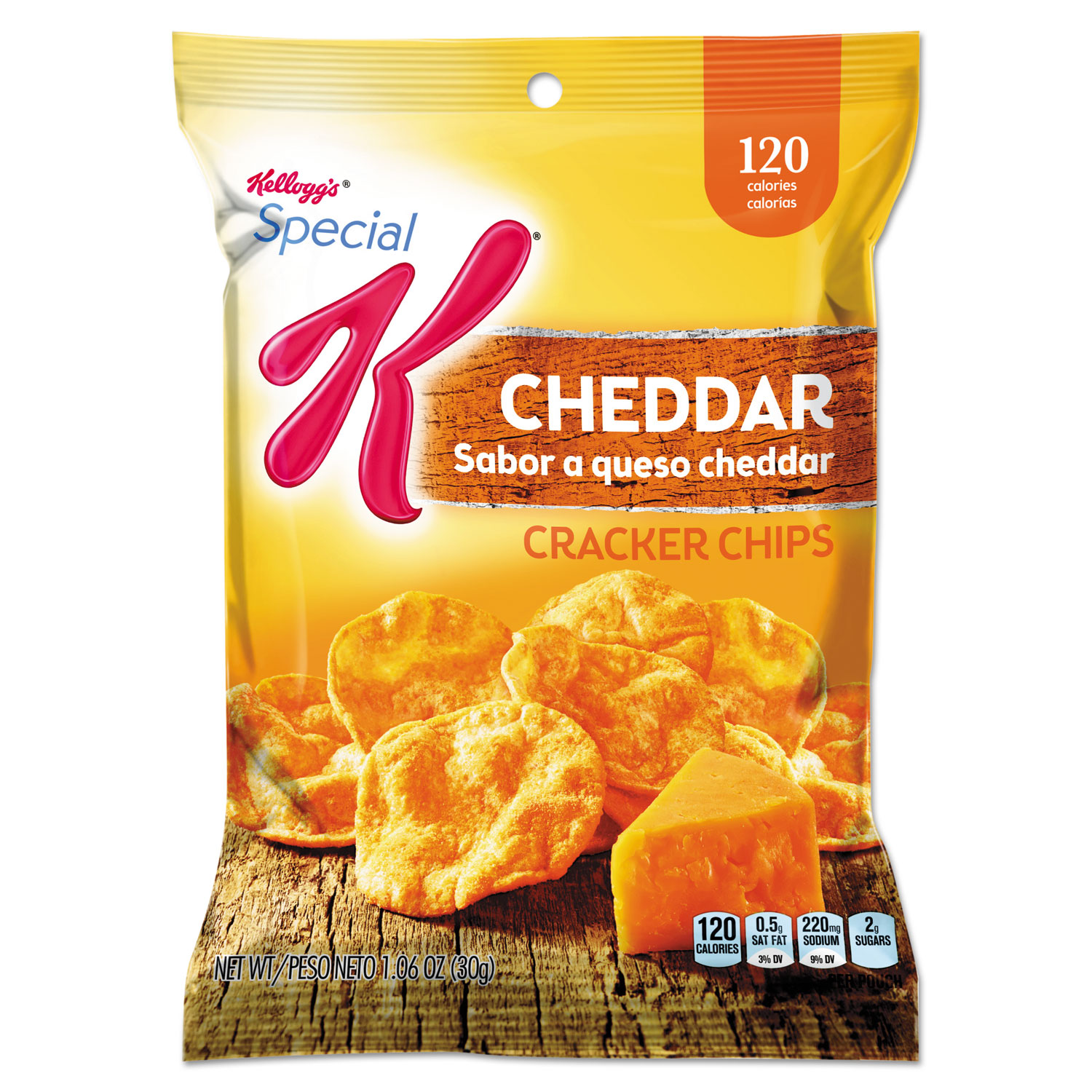 Special K Cracker Chips, Cheddar, 6/Box