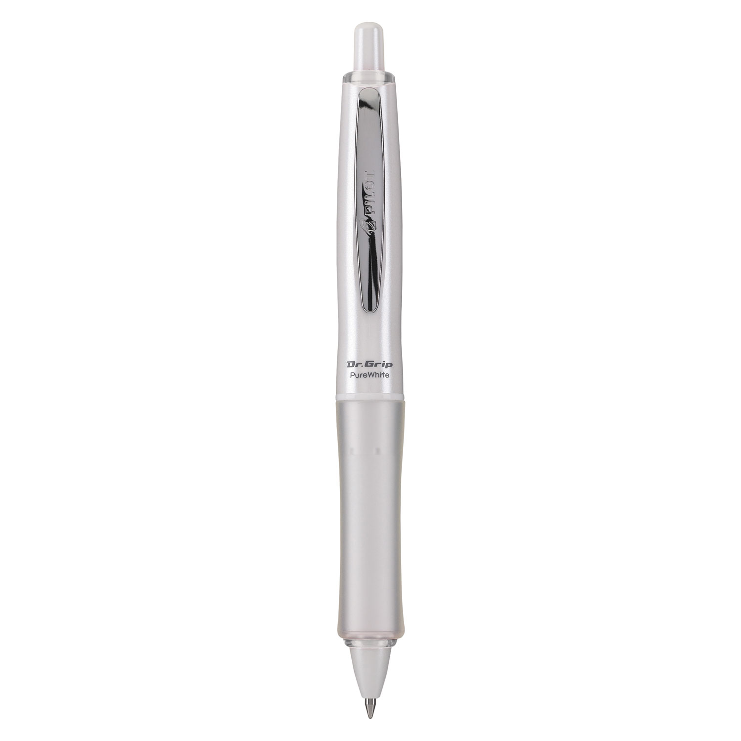  Pilot 36204 Dr. Grip PureWhite Retractable Ballpoint Pen, 1mm, Black Ink, White/Crystal Barrel (PIL36204) 