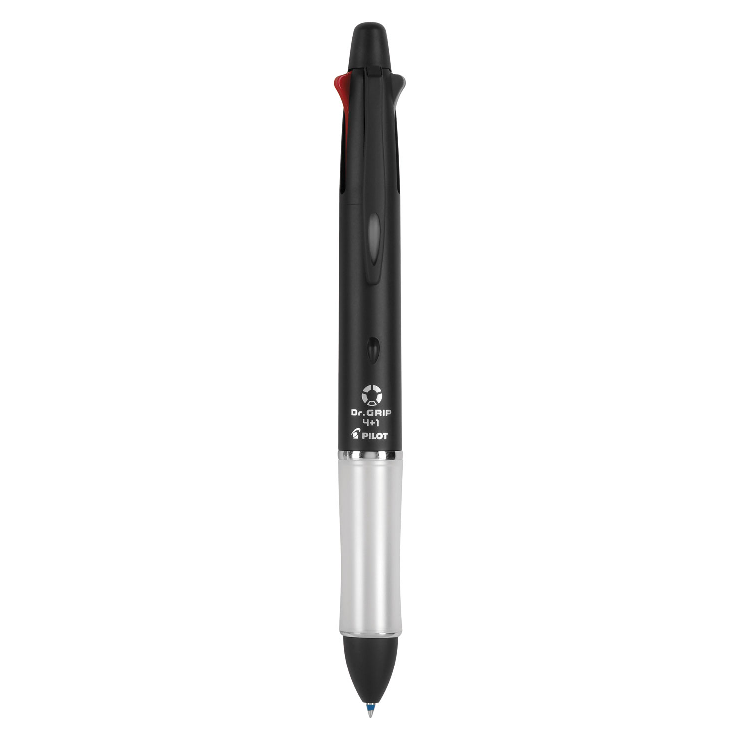 Dr. Grip 4 + 1 Retractable Ballpoint Pen/Pencil, BK/BE/GN/Red Ink, Black Barrel