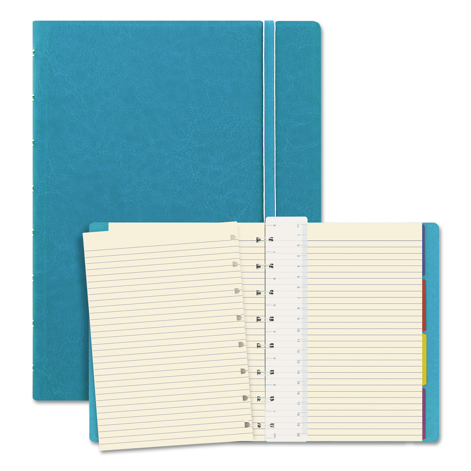  Filofax B115012U Notebook, 1 Subject, Medium/College Rule, Aqua Cover, 8.25 x 5.81, 112 Sheets (REDB115012U) 