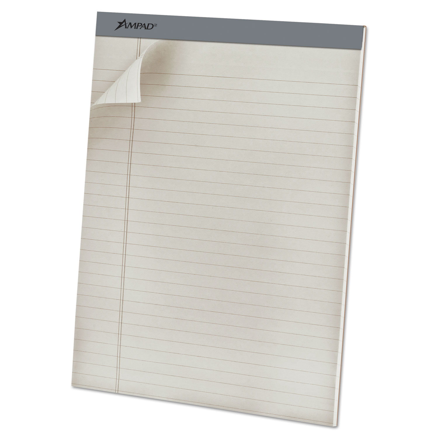  Ampad 20-620 Pastel Writing Pads, Wide/Legal Rule, 8.5 x 11.75, Gray, 50 Sheets, Dozen (TOP20620) 