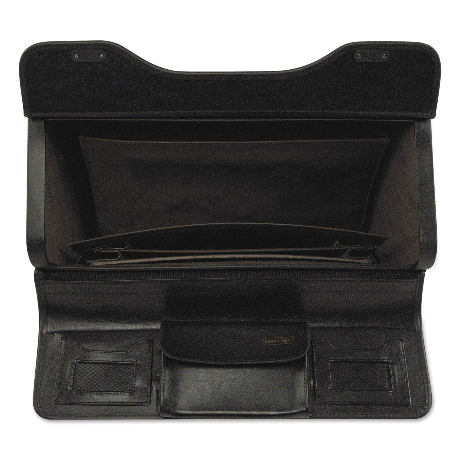 Bond Street Collection Catalog Case on Wheels, Leather, 19 x 9 x 15-1/2, Black