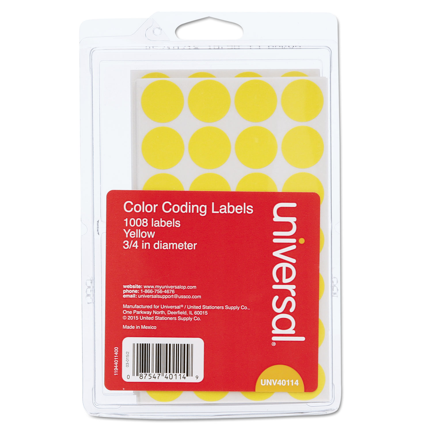 Self-Adhesive Removable Color-Coding Labels, 3/4