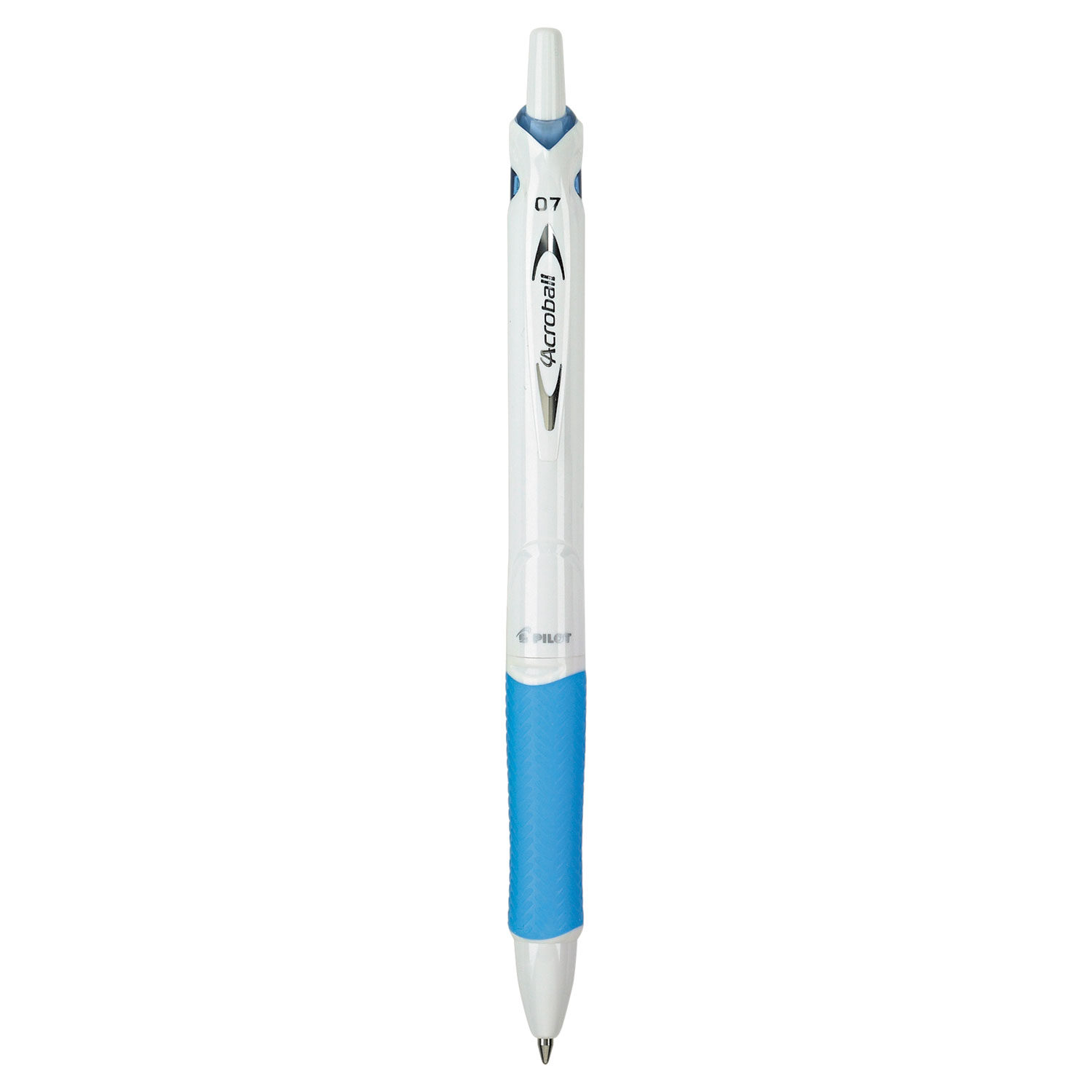  Pilot 31850 Acroball PureWhite Retractable Ballpoint Pen, 0.7mm, Black Ink, White/Blue Barrel (PIL31850) 