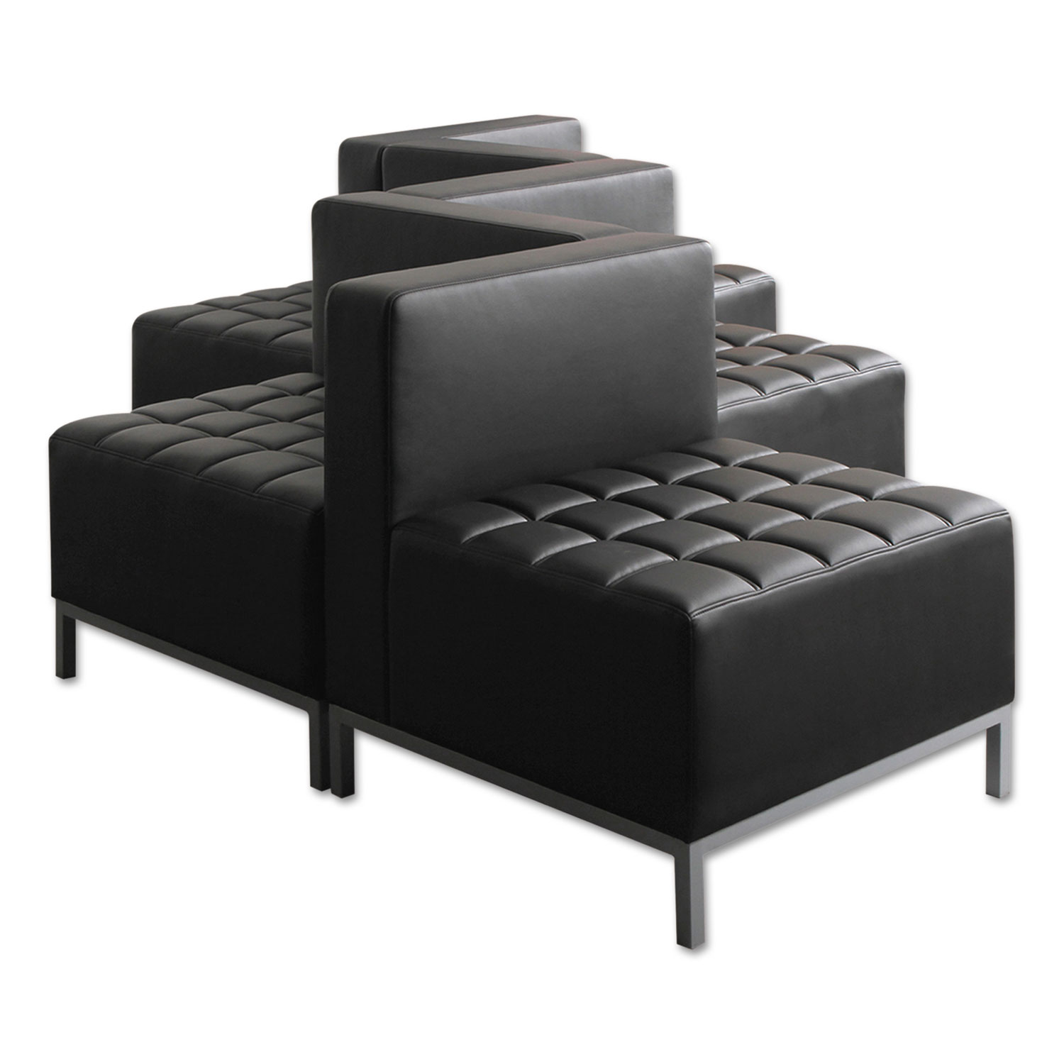 Armless Sectional Black ALEQB8116 Sofa 