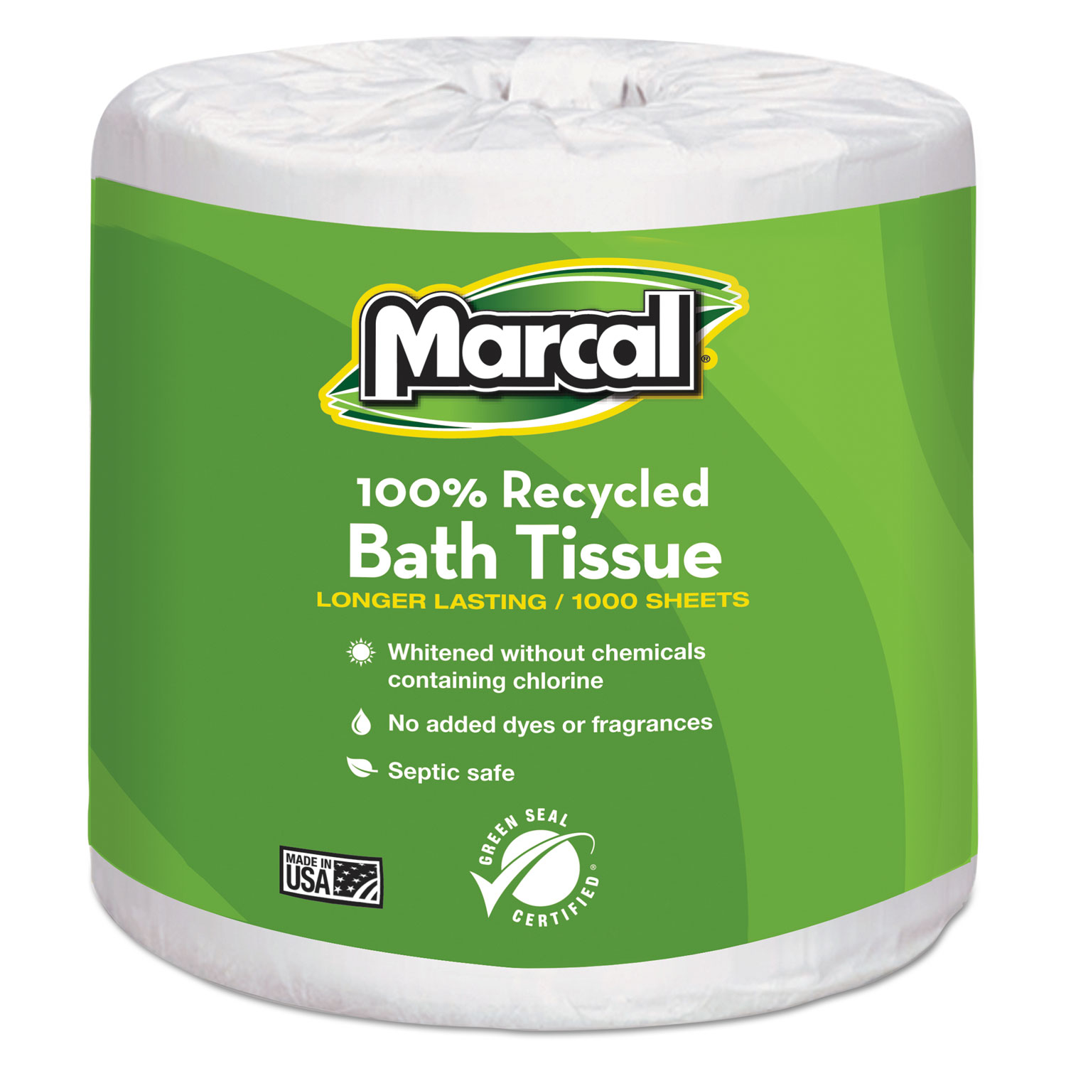 100% Premium Recycled Bath Tissue, 1-Ply, 1000 Sheets/Roll, 40 Rolls/Carton