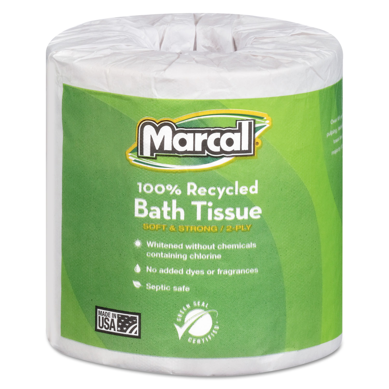 100% Recycled Two-Ply Bath Tissue, White, 504 Sheets/Roll, 80 Rolls/Carton