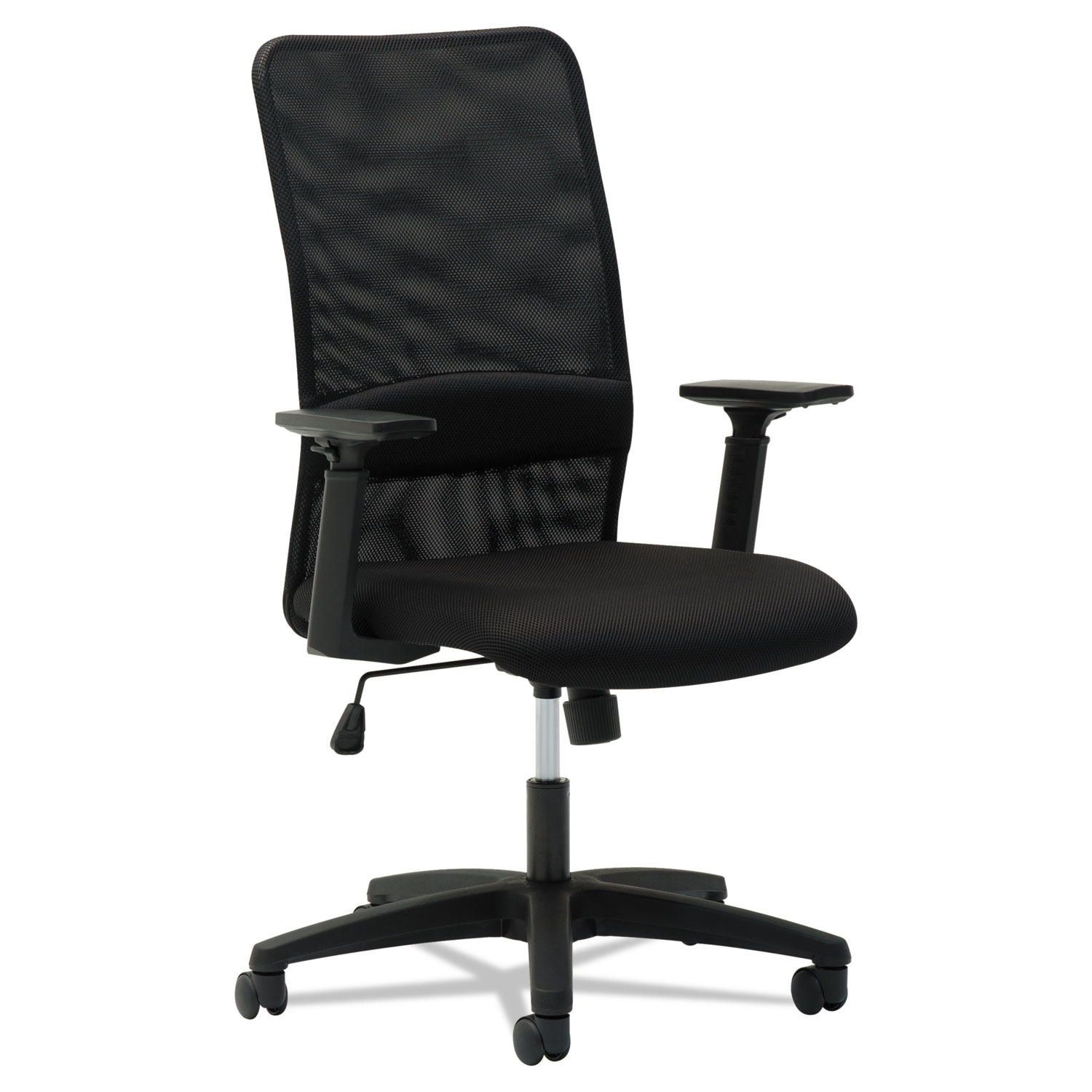 Mesh High-Back Chair, Supports up to 225 lbs., Black Seat/Black Back, Black Base