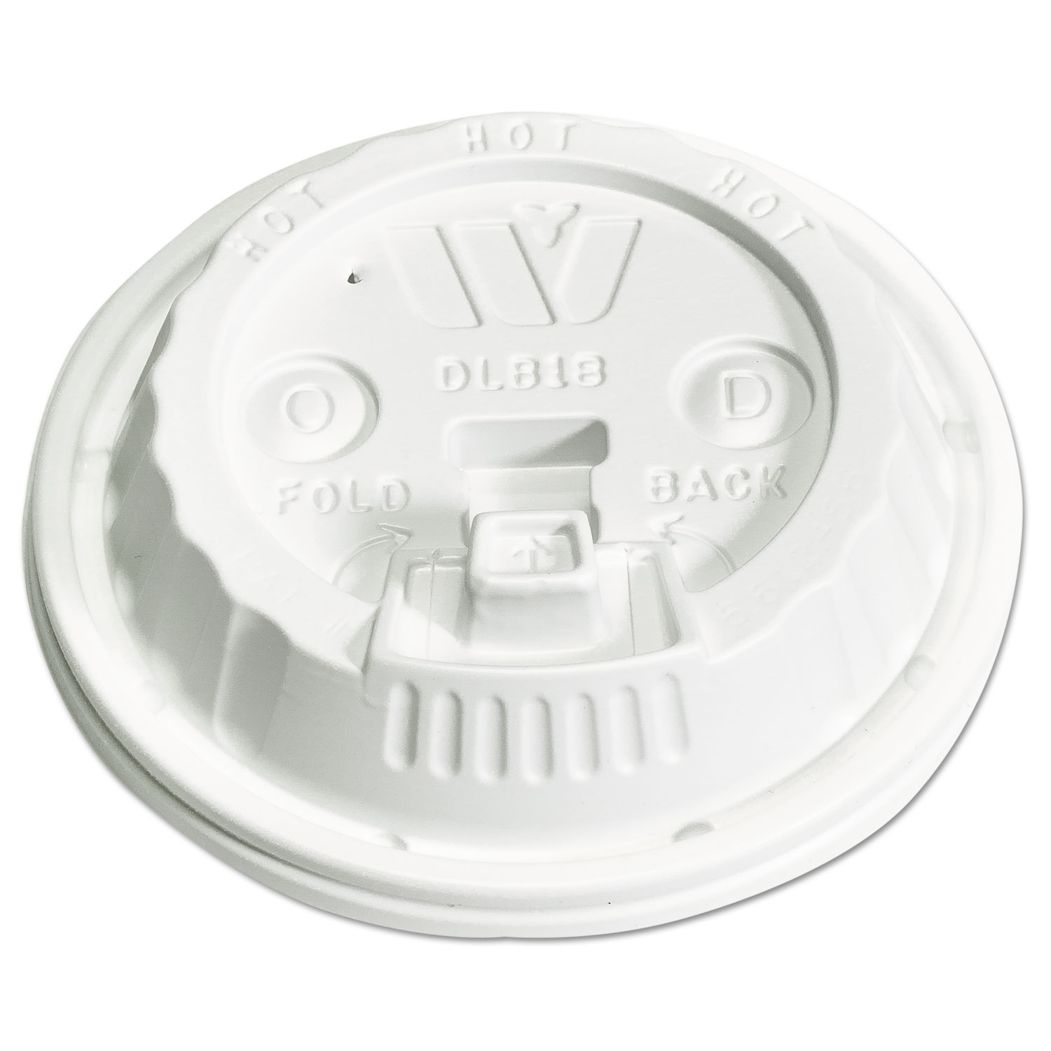 Plastic Lids for 12,16,20,24 oz Foam Cups, Reclose Sip-Thru, ID, White, 1000/Ctn