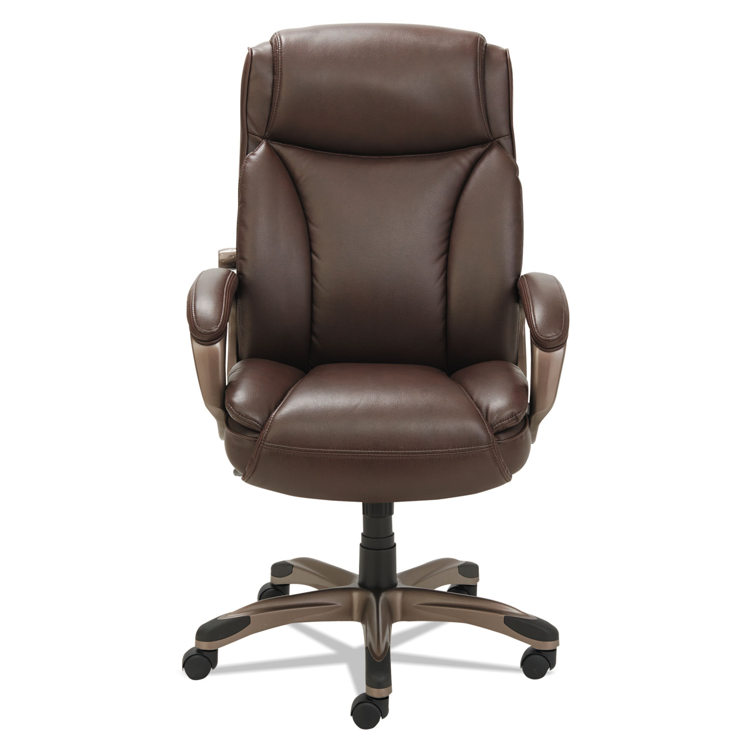Alera Veon Series Executive HighBack Leather Chair, Coil Spring Cushioning,Brown