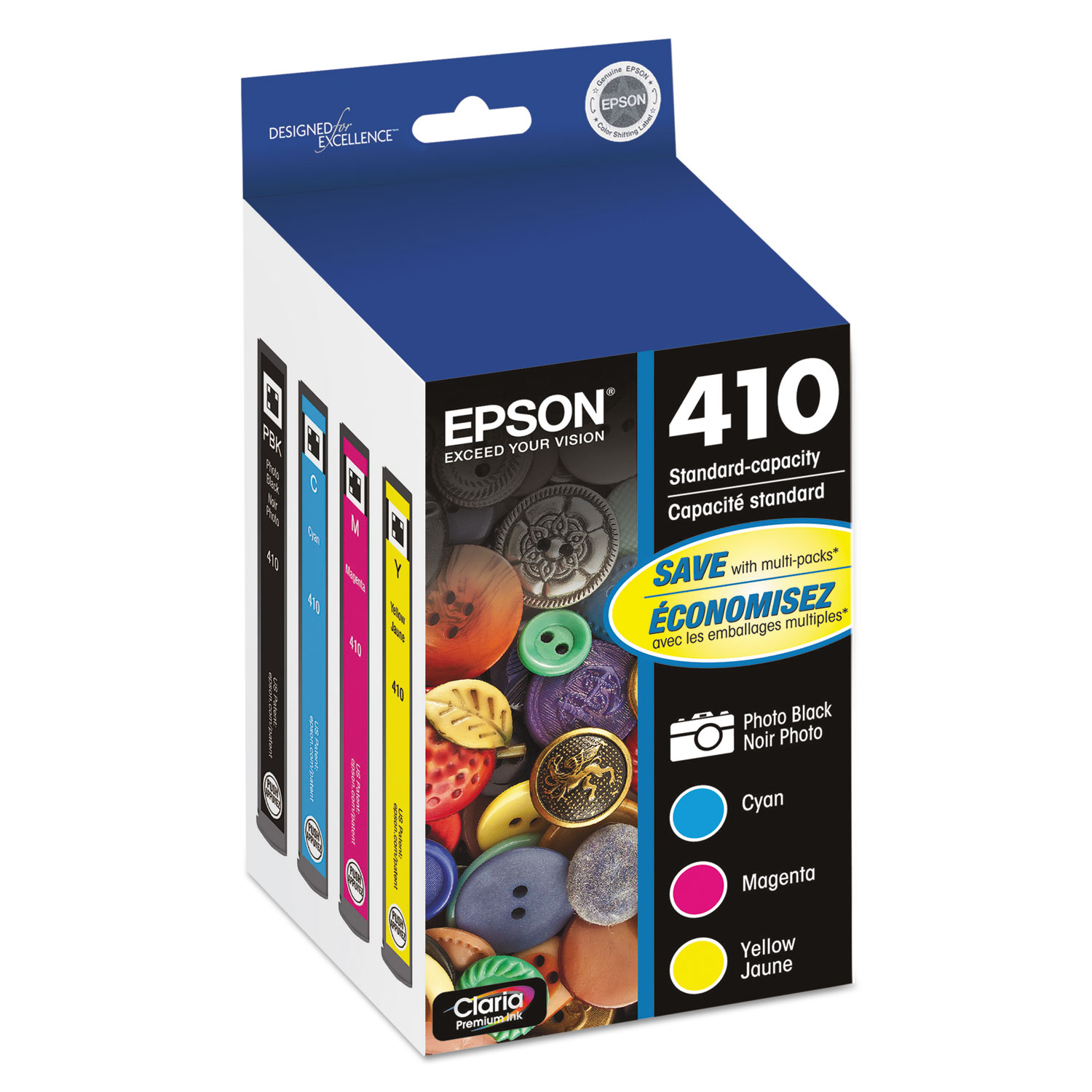  Epson T410520-S T410520S (410) Ink, Black; Cyan; Magenta; Yellow (EPST410520S) 