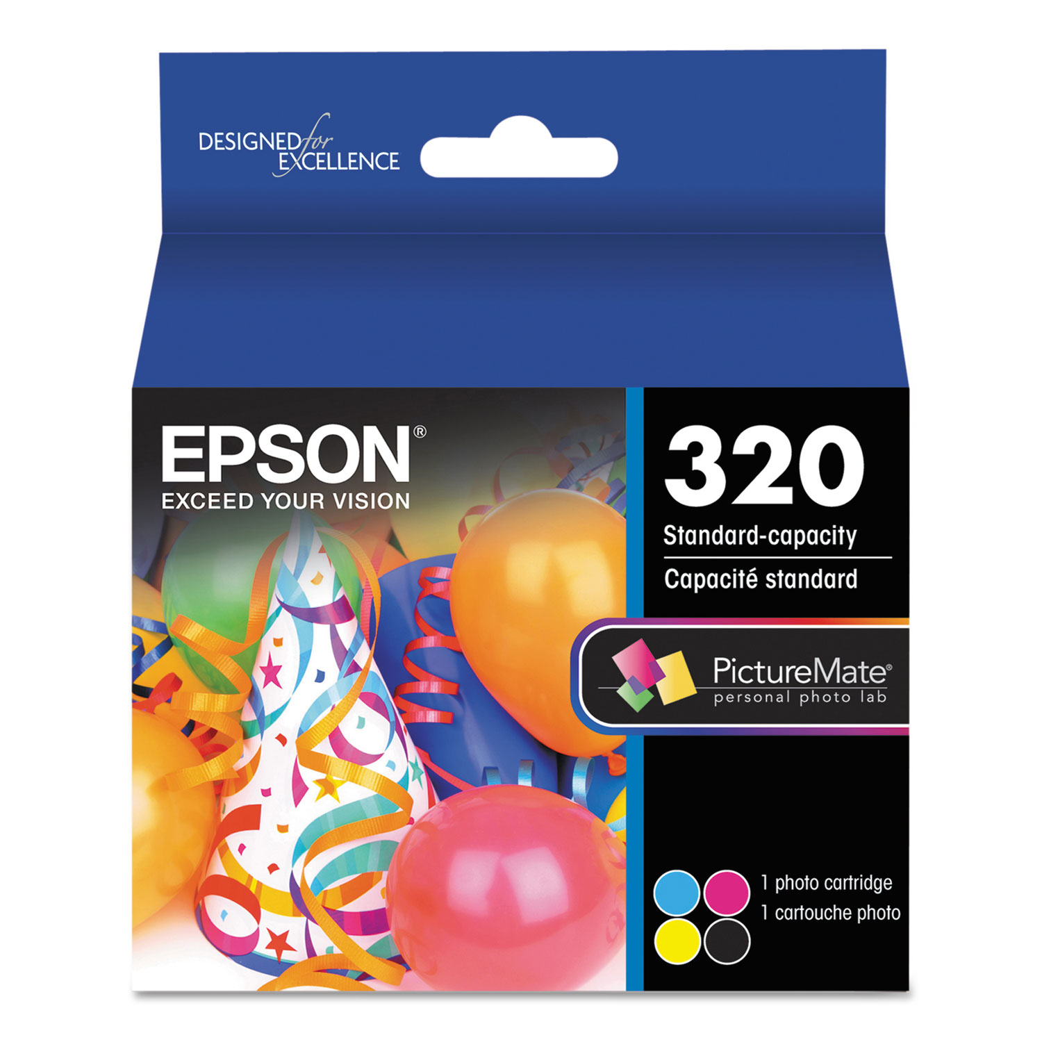  Epson T320P T320P (320) Ink/Paper Combo, Black; Cyan; Magenta; Yellow (EPST320P) 