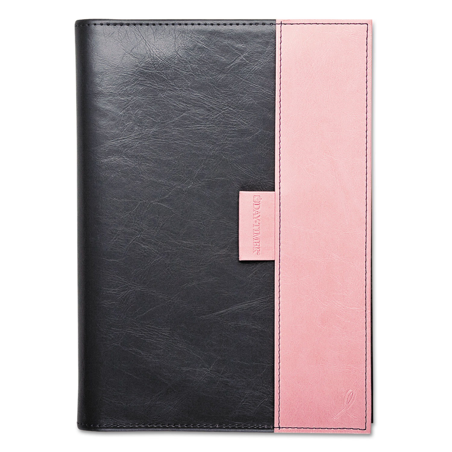Pink Ribbon Reversible Planner, 5 1/2 x 8 1/2, Pink/Gray, 2018