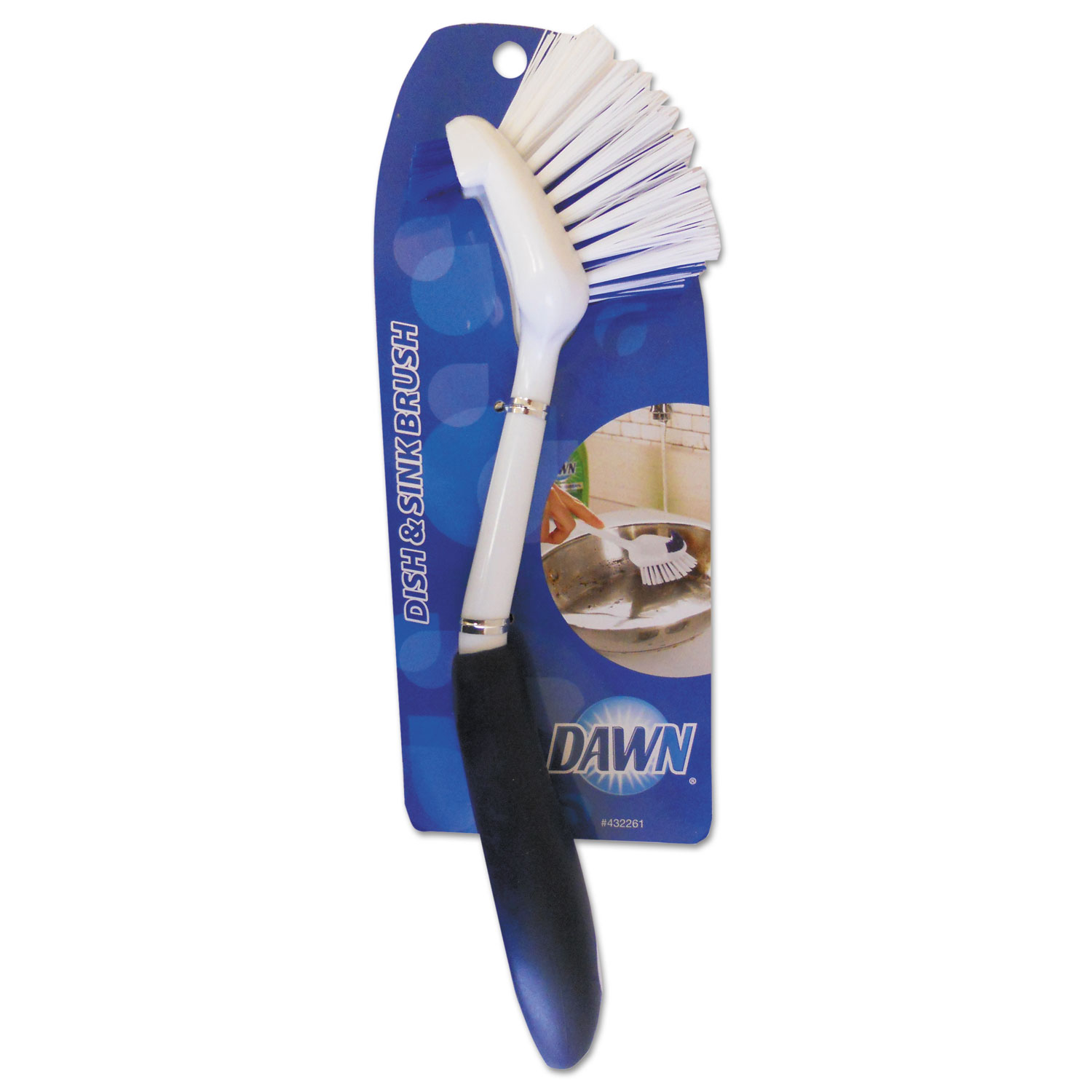  Dawn 235083 Dish & Sink Brush, Plastic, 8 Handle, 1 1/2 Bristles, Blue, 3/Pack (BUT235083) 