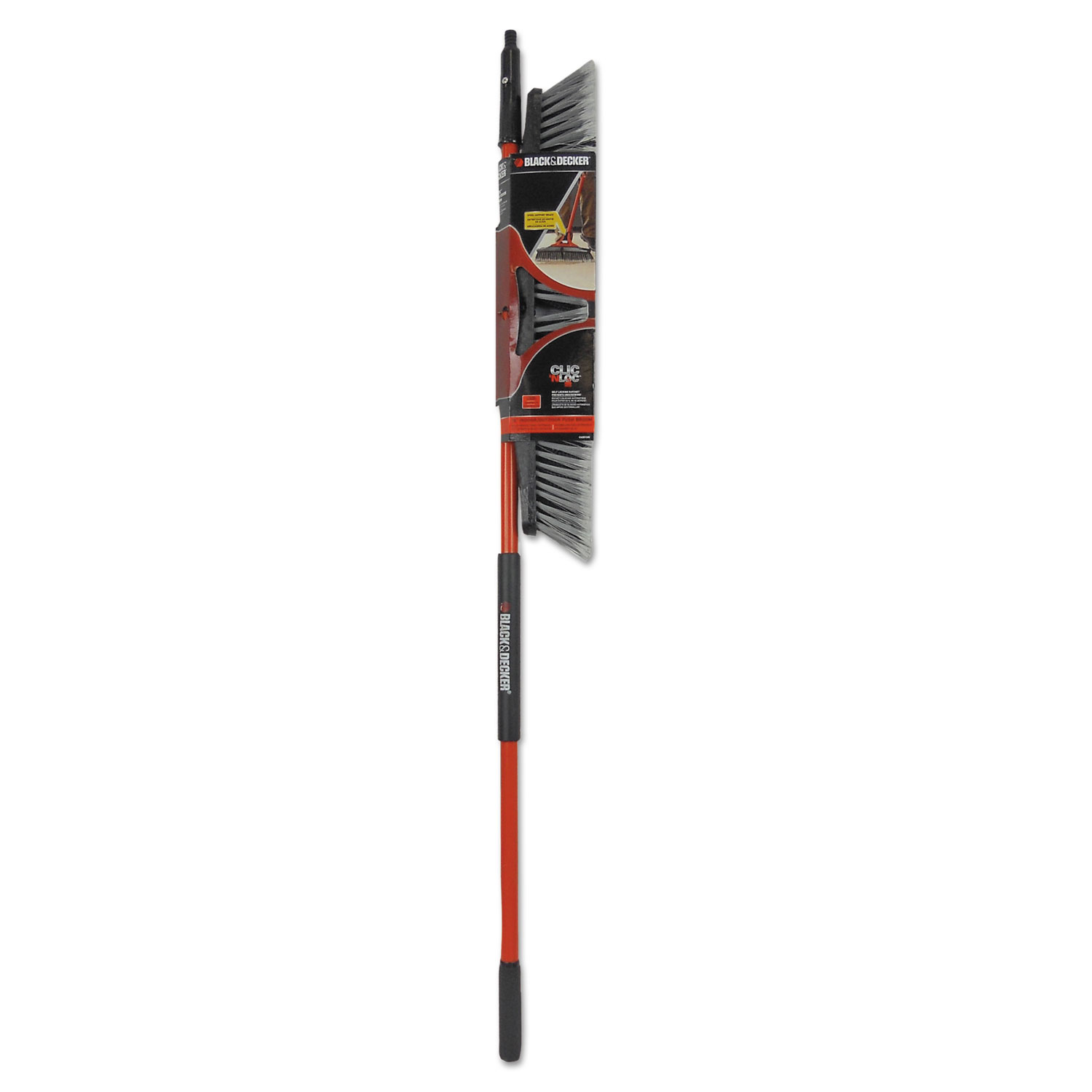 Indoor/Outdoor Push Broom, 24W x 54H, Steel Handle, Orange/Black