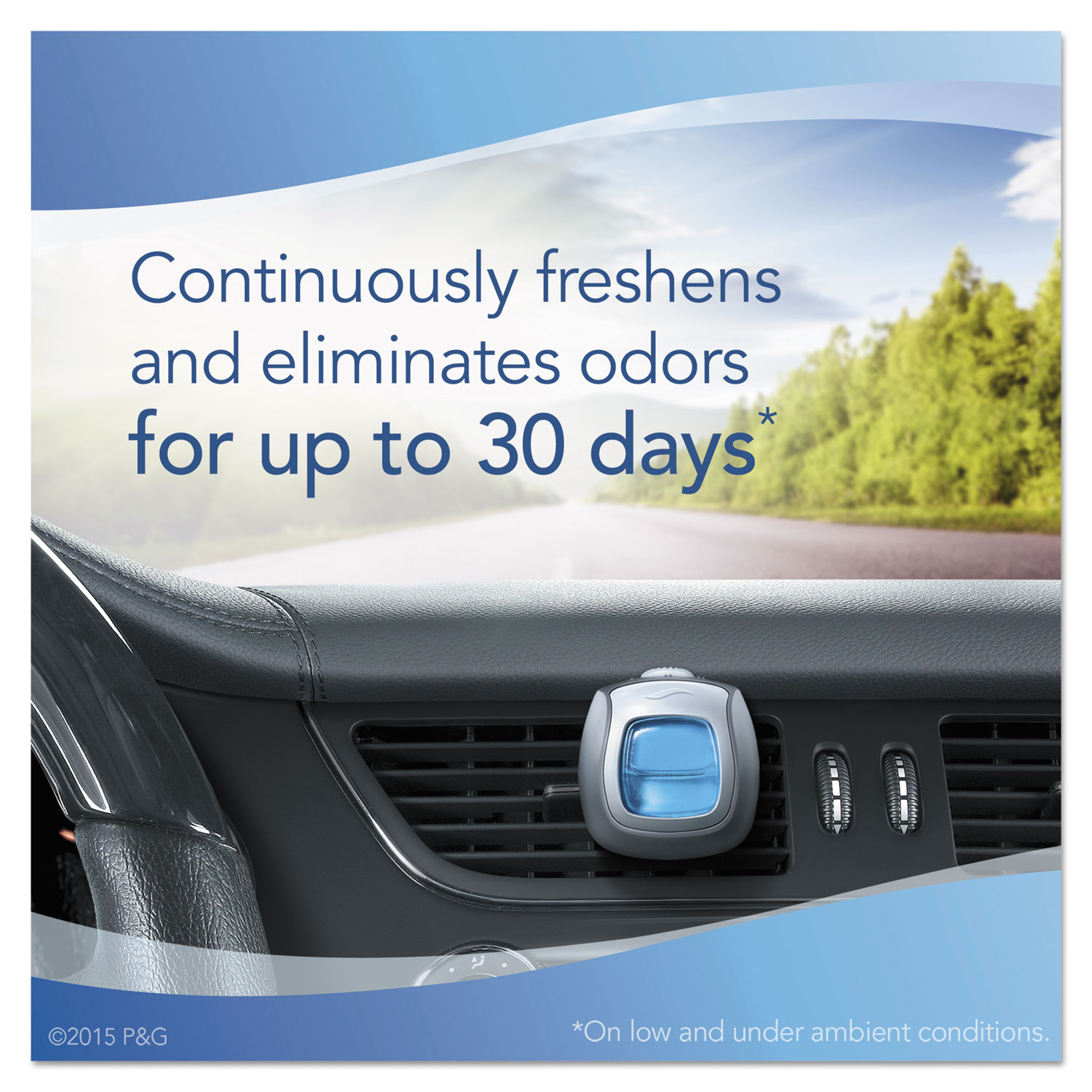 CAR Air Freshener, Gain Original, 2 ml Clip, 2/Pack, 8 Pk/Carton