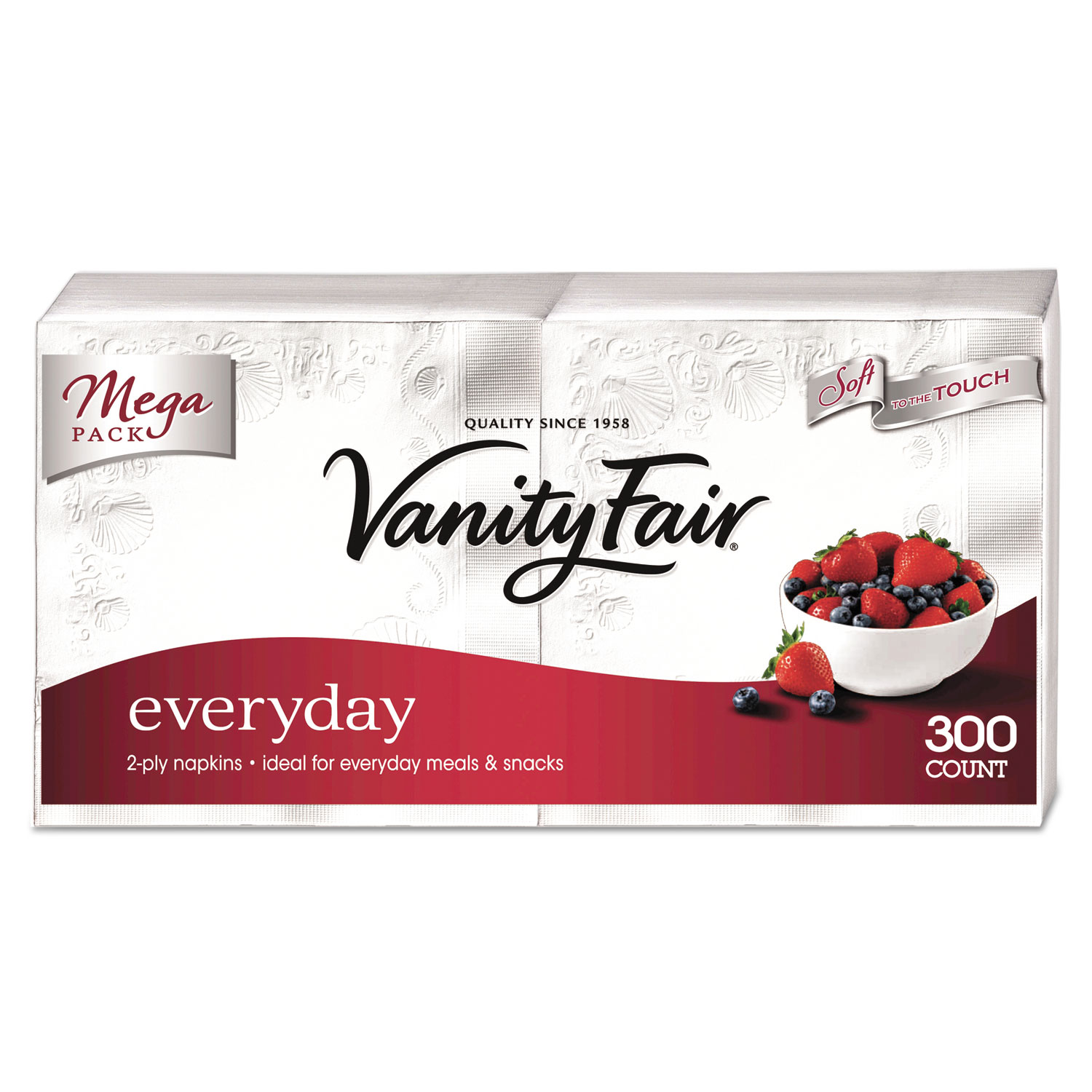  Vanity Fair 3550314 Vanity Fair Everyday Dinner Napkins, 2-Ply, White, 300/Pack (GPC3550314) 