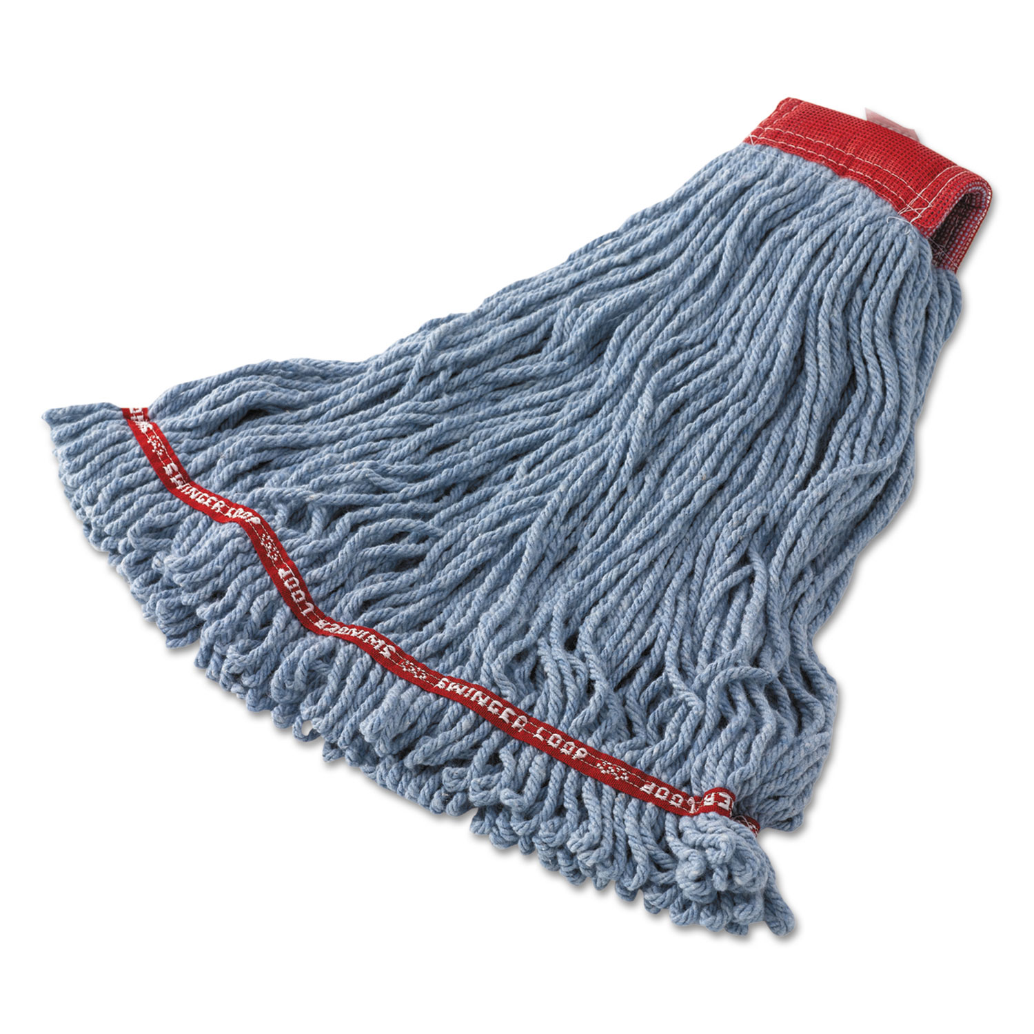  Rubbermaid Commercial FGC25306BL00 Swinger Loop Shrinkless Mop Heads, Cotton/Synthetic, Blue, Large, 6/Carton (RCPC253BLU) 