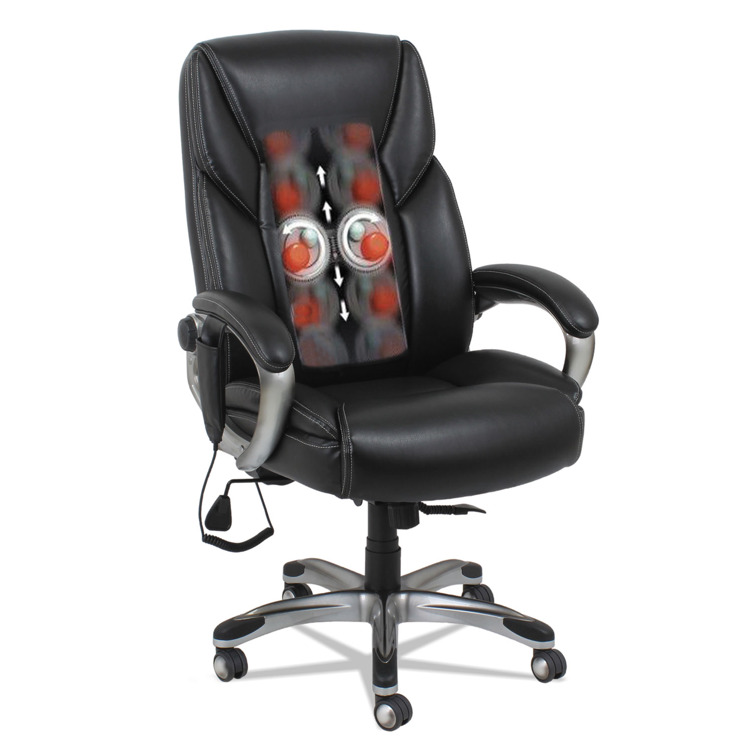 Shiatsu Massage Chair, Supports up to 275 lbs., Black Seat/Black Back