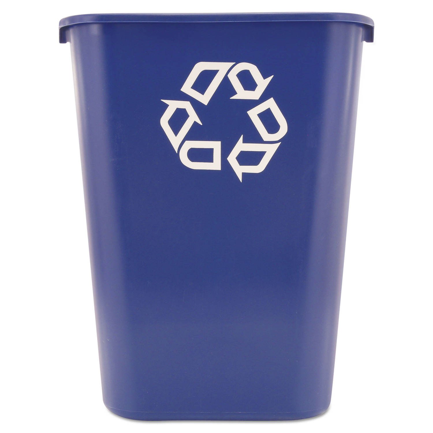  Rubbermaid Commercial FG295773BLUE Large Deskside Recycle Container with Symbol, Rectangular, Plastic, 41.25 qt, Blue (RCP295773BE) 