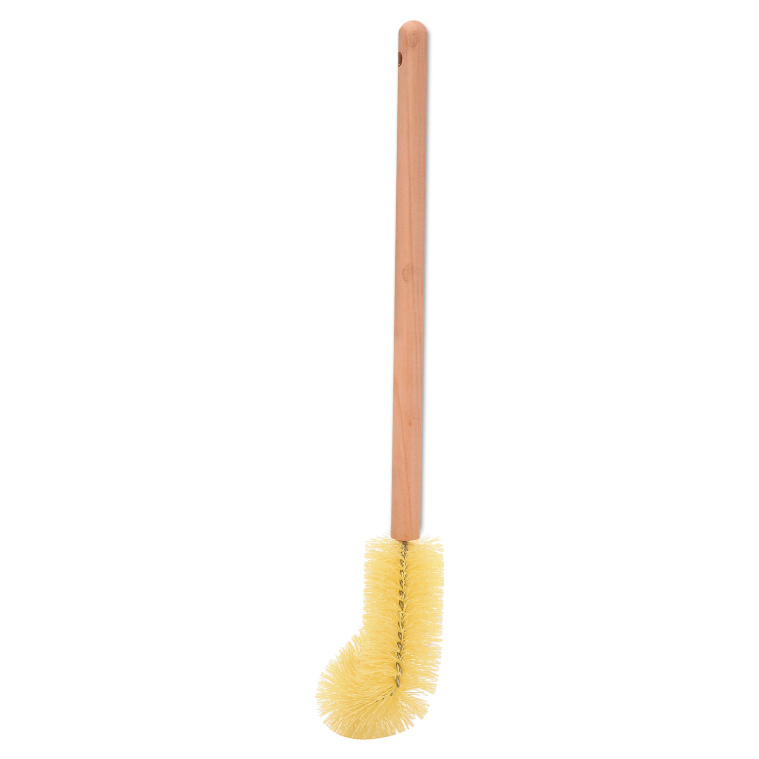 Toilet Bowl Brush, 17 3/4 Long, Wood Handle, Yellow