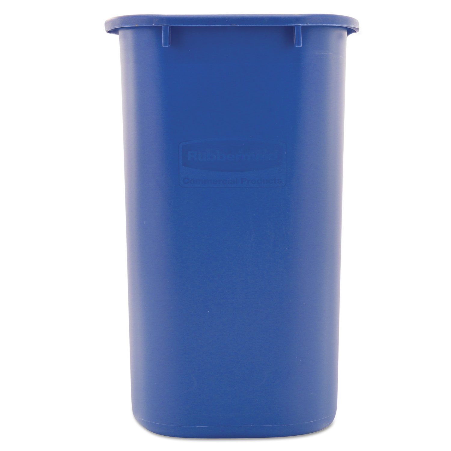 Medium Deskside Recycling Container, Rectangular, Plastic, 28.125qt, Blue