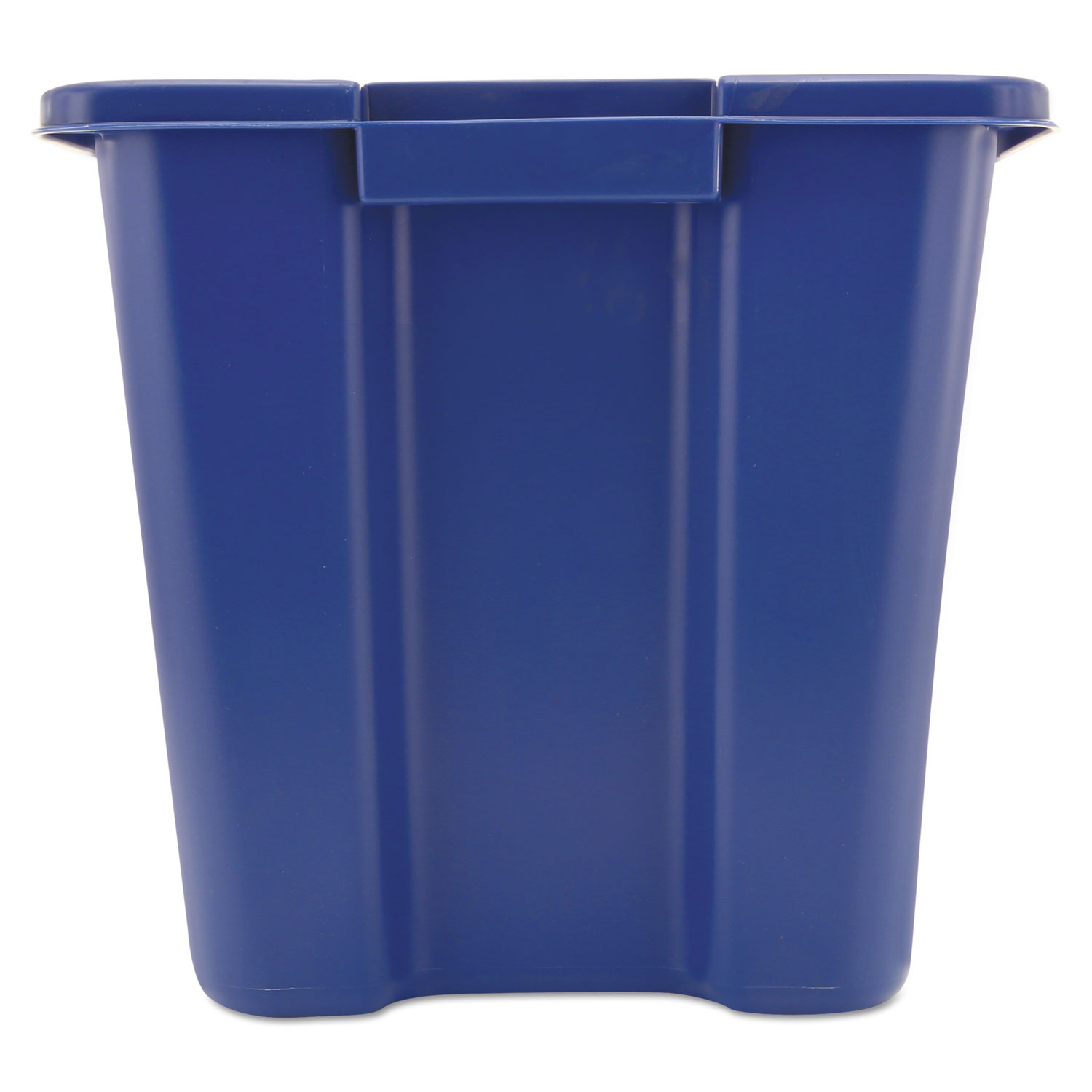 Stacking Recycle Bin, Rectangular, Polyethylene, 14gal, Blue