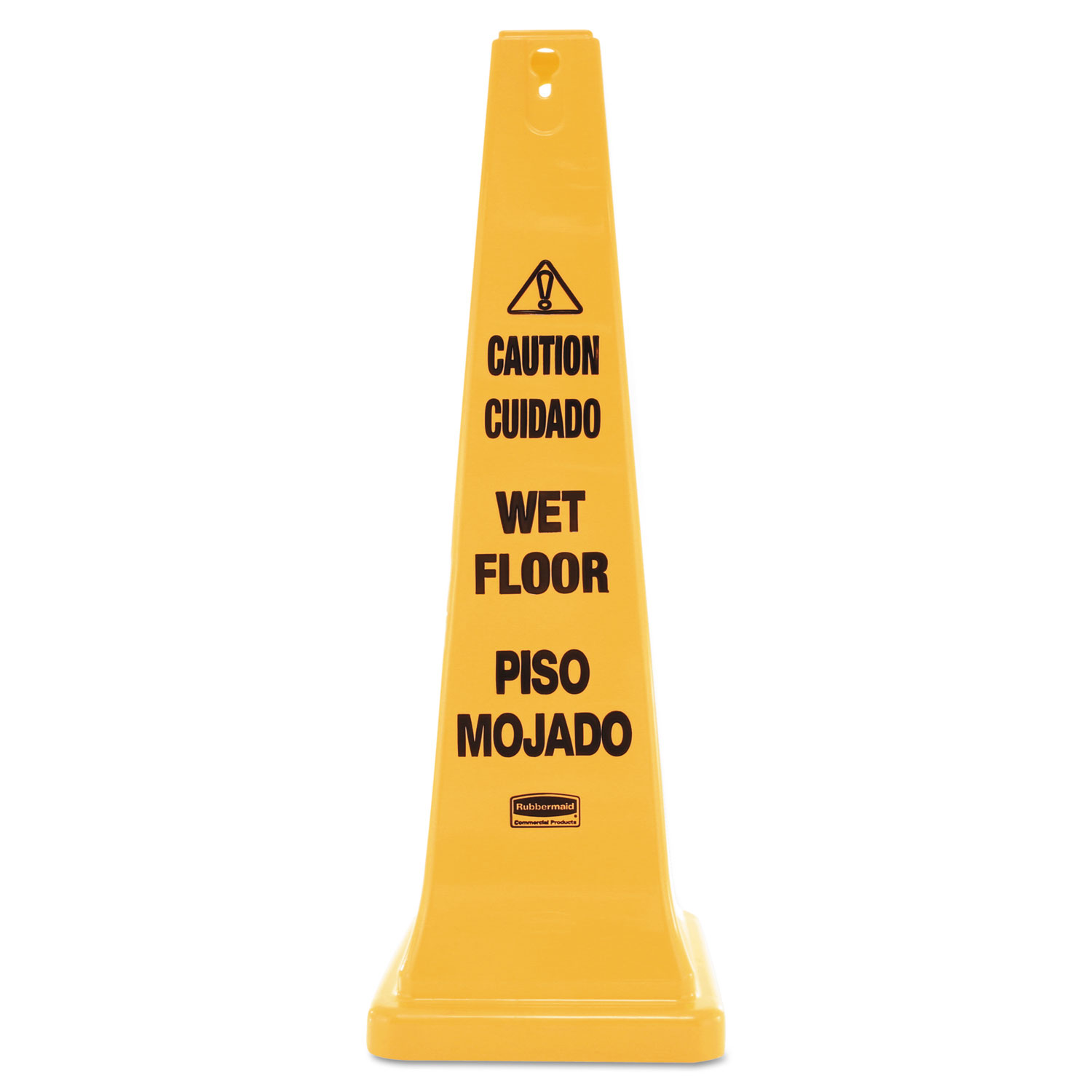  Rubbermaid Commercial FG627677YEL Four-Sided Caution, Wet Floor Yellow Safety Cone, 12 1/4 x 12 1/4 x 36h (RCP627677) 