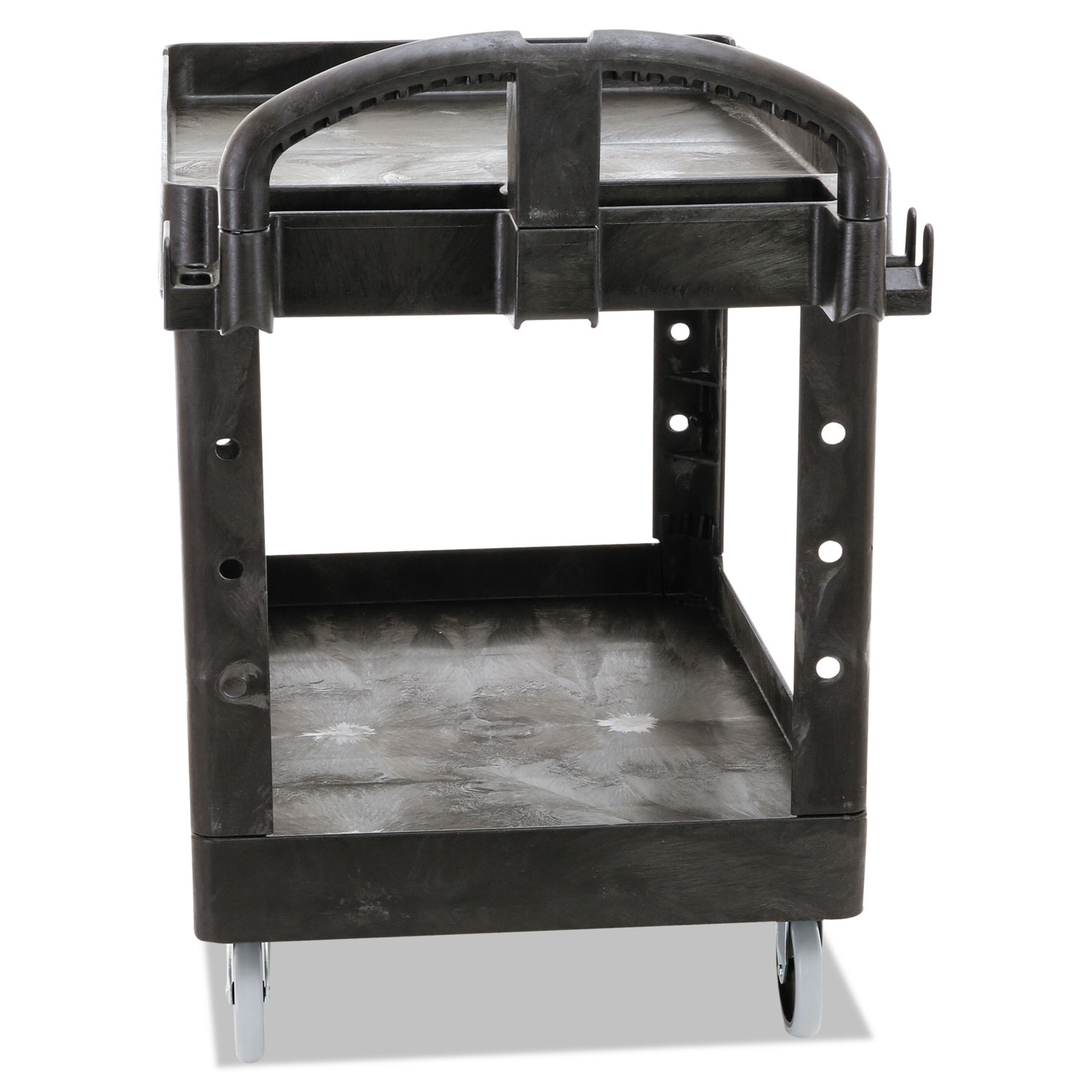 Heavy-Duty Utility Cart, Two-Shelf, 25 9/10w x 45 1/5d x 32 1/5h, Black