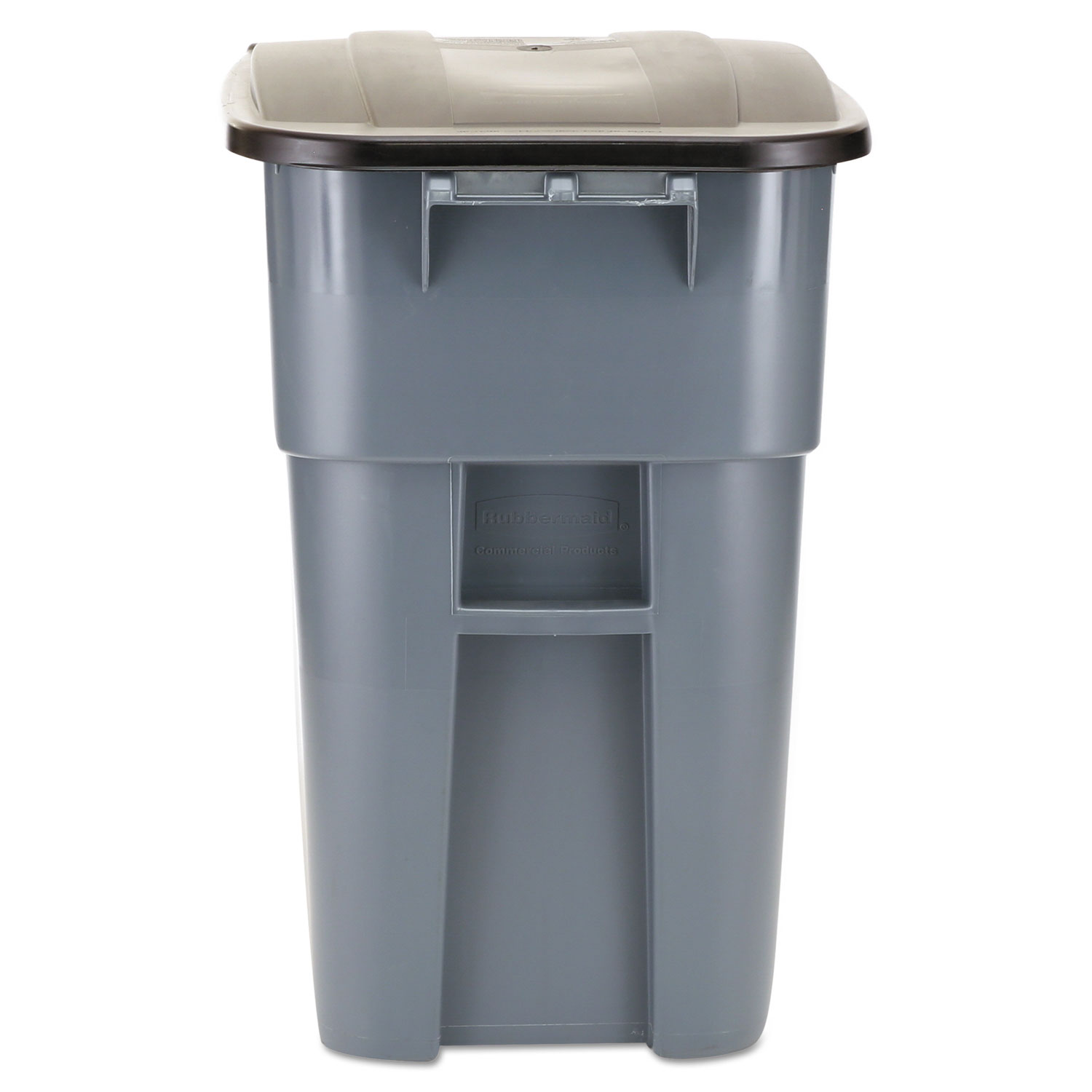  Rubbermaid Commercial FG9W2700GRAY Brute Rollout Container, Square, Plastic, 50 gal, Gray (RCP9W27GY) 