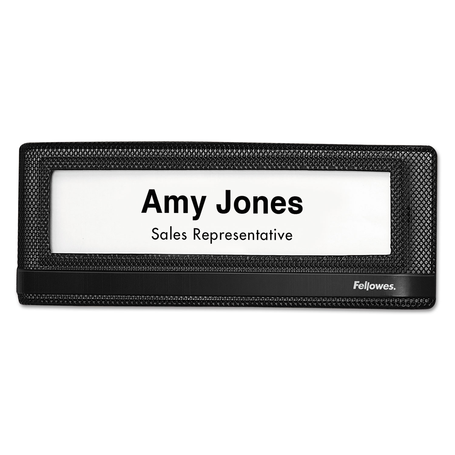  Fellowes 7703201 Mesh Partition Additions Nameplate, 9 1/4 x 5/8 x 3 3/8, Black (FEL7703201) 