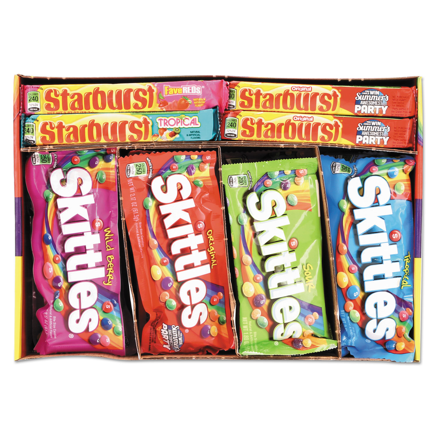 Wrigley S® Skittles And Starburst Fruity Candy Variety Box Assorted 30 Single Packs National
