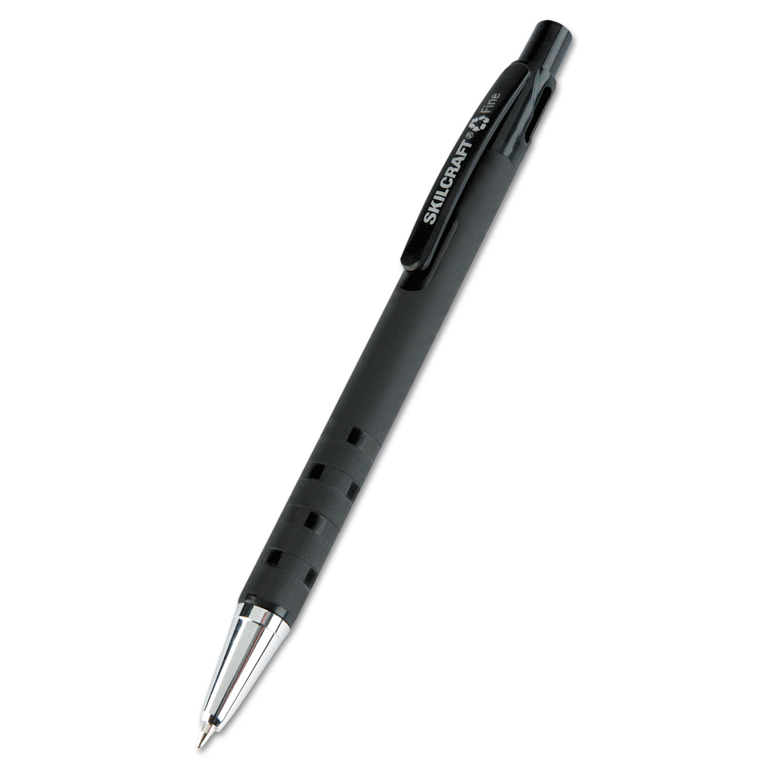 7520016827164 SKILCRAFT Recycled Water Bottle Ballpoint Pen, Retractable,  Medium 0.7 mm, Black Ink, Clear Barrel, Dozen