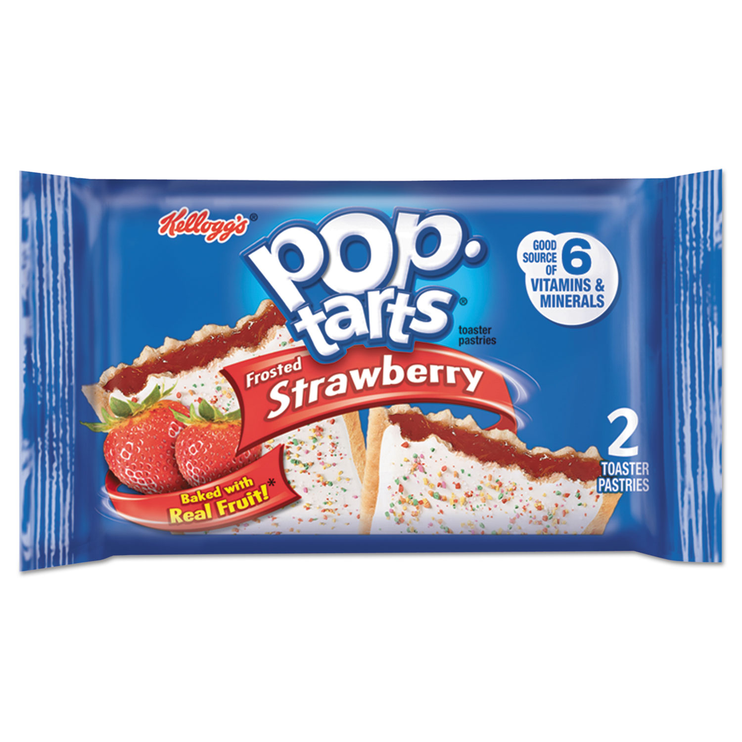  Kellogg's 3800031732 Pop Tarts, Frosted Strawberry, 3.67 oz, 2/Pack, 6 Packs/Box (KEB31732) 