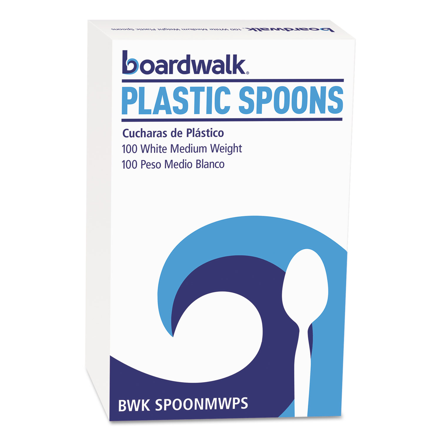  Boardwalk BWK SPOONMWPS Mediumweight Polystyrene Cutlery, Teaspoon, White, 10 Boxes of 100/Carton (BWKSPOONMWPSCT) 