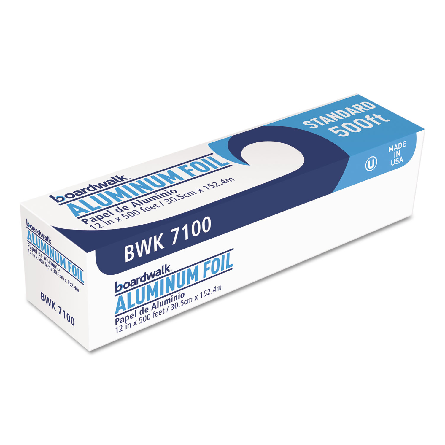 Standard Aluminum Foil Roll, 12 x 500ft, 14 Micron Thickness, Silver