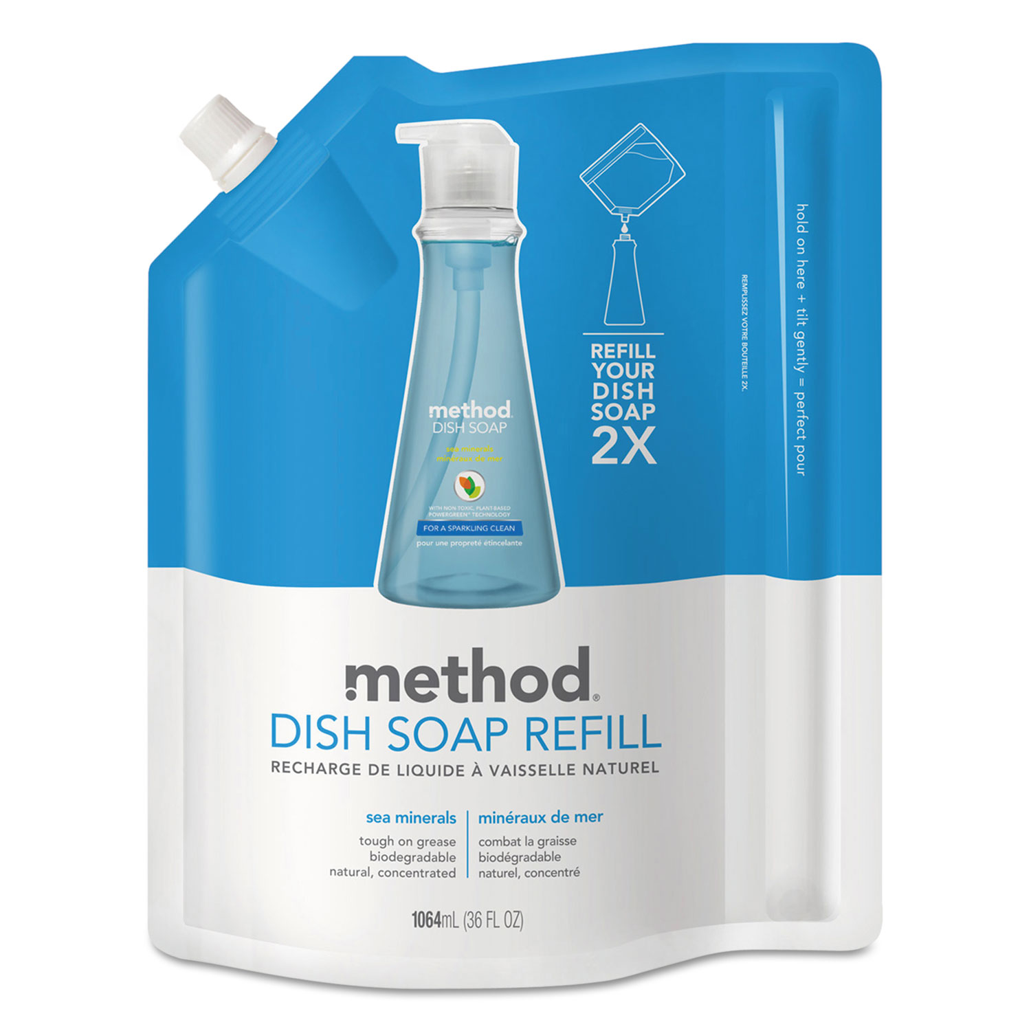  Method 01315EA Dish Soap Refill, Sea Minerals, 36 oz Pouch (MTH01315EA) 