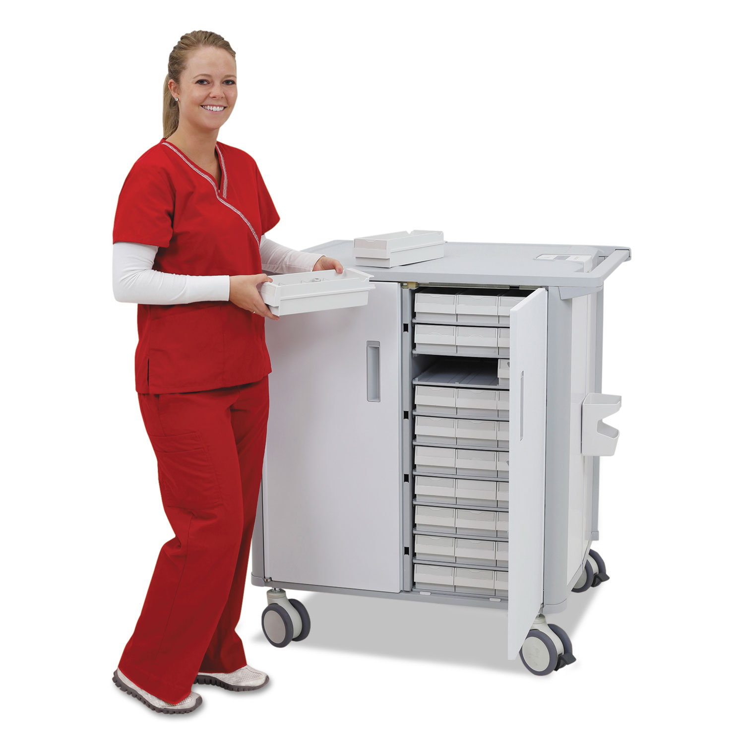 StyleView Transfer Cart, 37 1/2 x 28 x 41 1/4, White/Gray