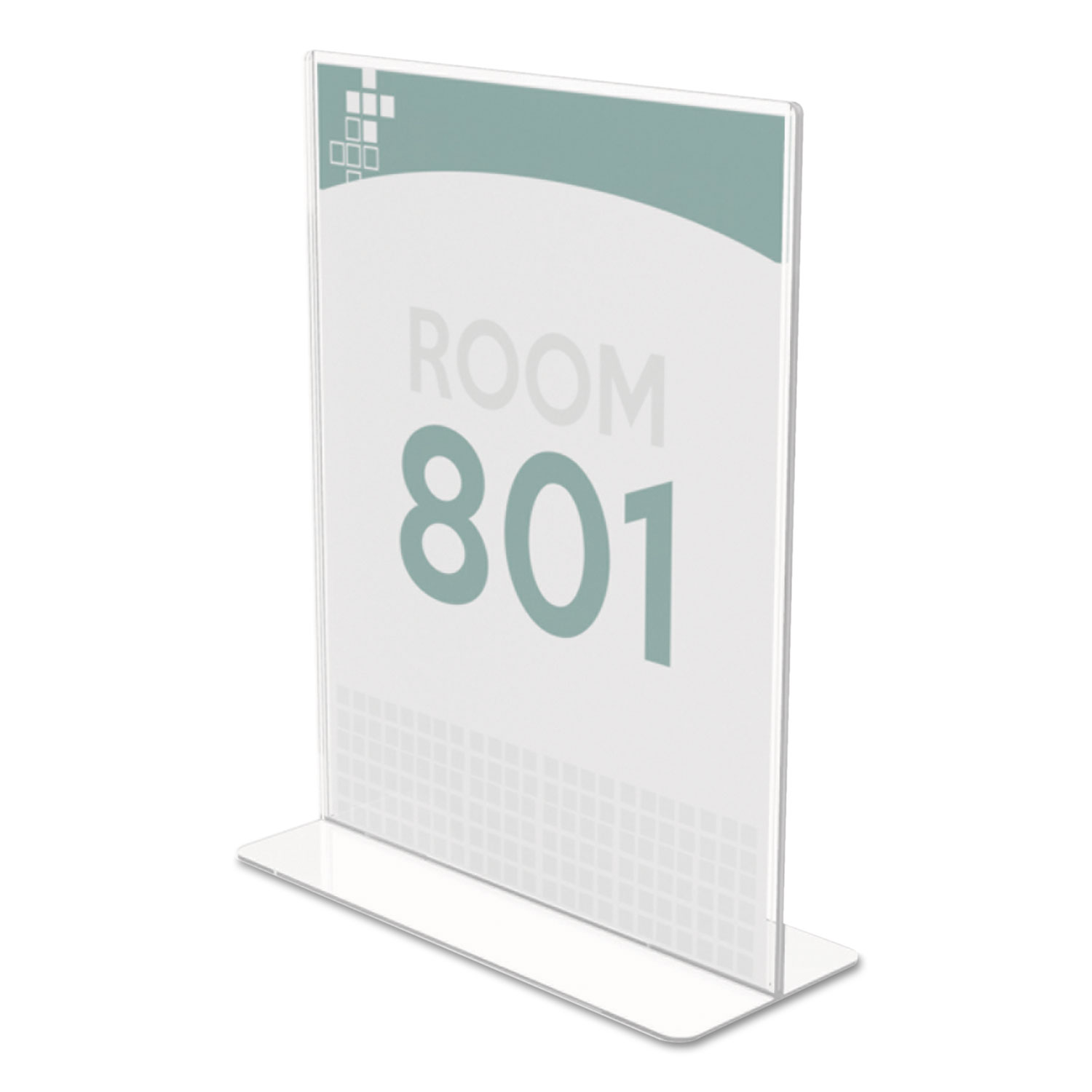 Superior Image Stand-Up Double-Sided Sign Holder, Plastic,8 1/2x11 Insert, Clear