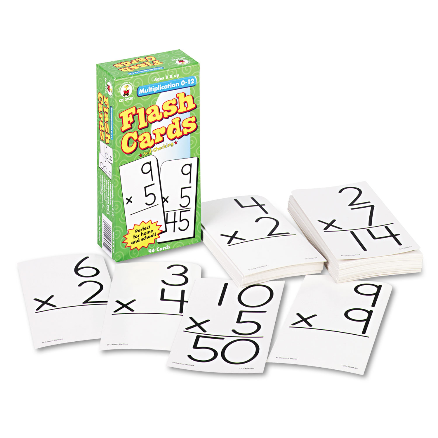 Flash Cards, Multiplication Facts 0-12, 3w x 6h, 94/Pack